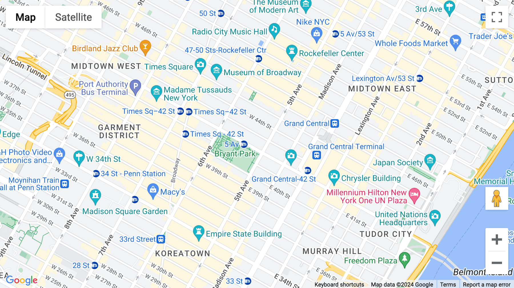 Click for interative map of 500 5th Avenue, New York City