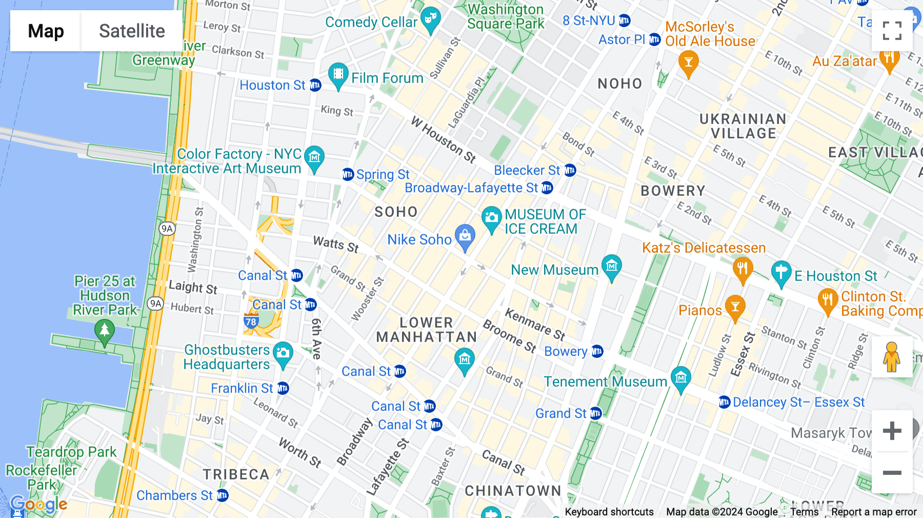 Click for interative map of 525 Broadway, New York City