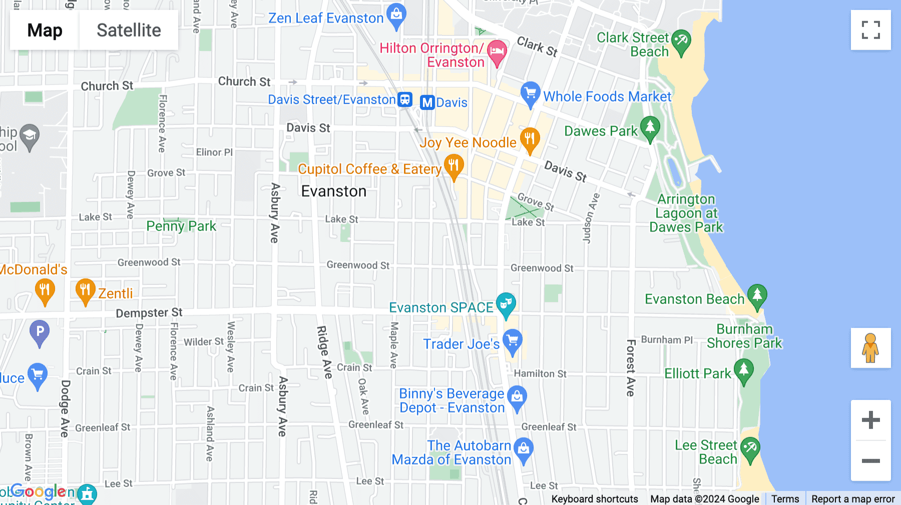Click for interative map of 805 Greenwood Street, Evanston