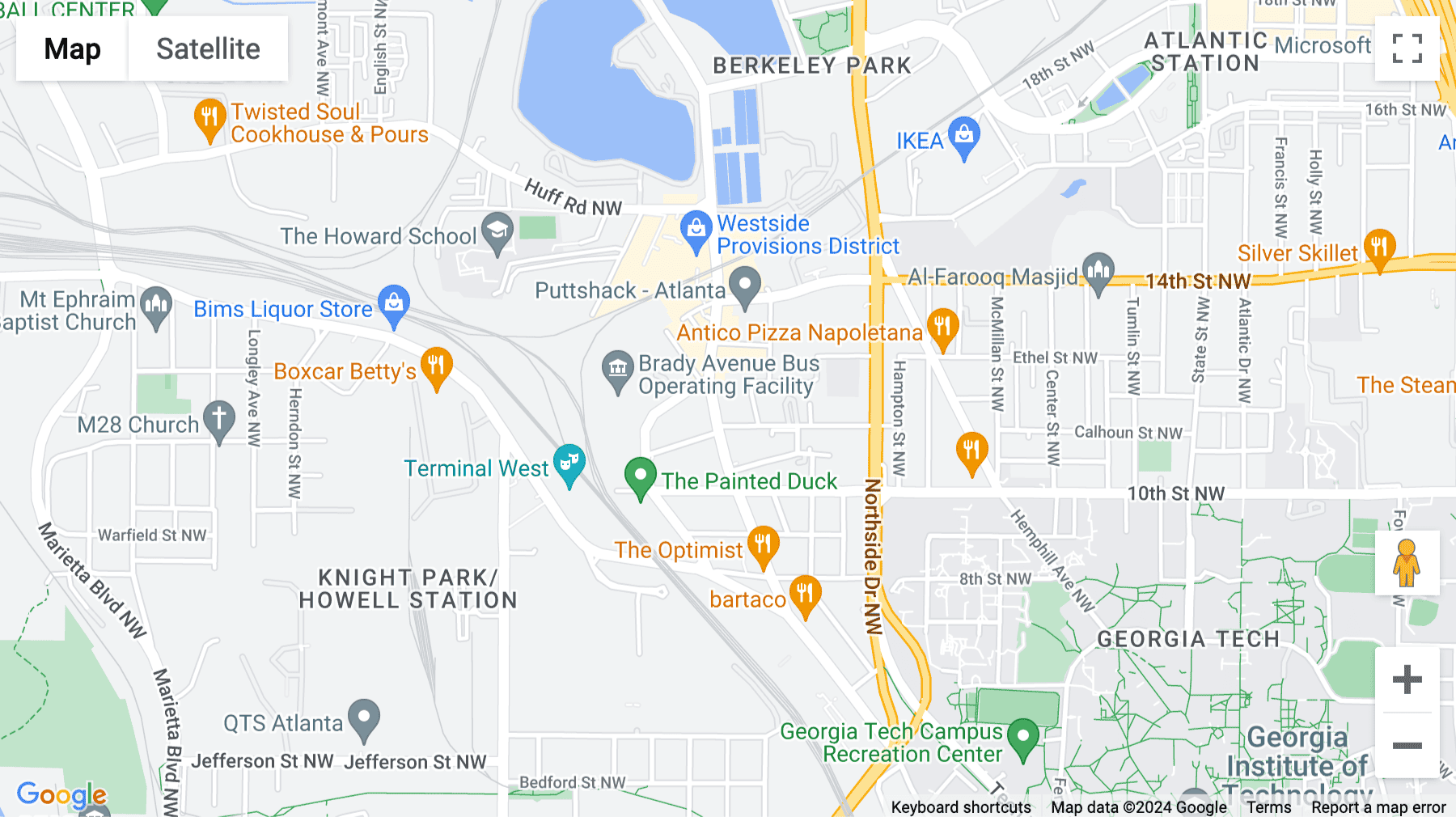 Click for interative map of 1055 Howell Mill Road, 1st, 7th and 8th Floors, Atlanta