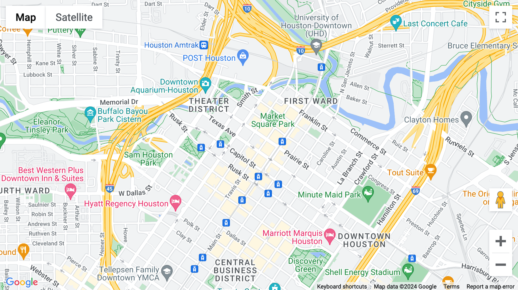 Click for interative map of Texas Tower, 845 Texas Avenue, Houston