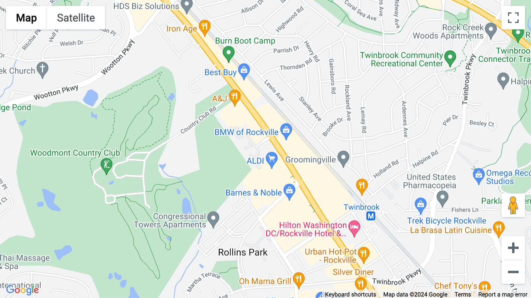 Click for interative map of 1451 Rockville Pike, Woodmont Place, Suite 250, Rockville