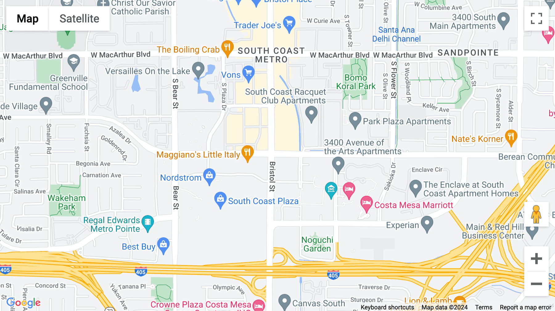 Click for interative map of 3420 Bristol Street, Costa Mesa