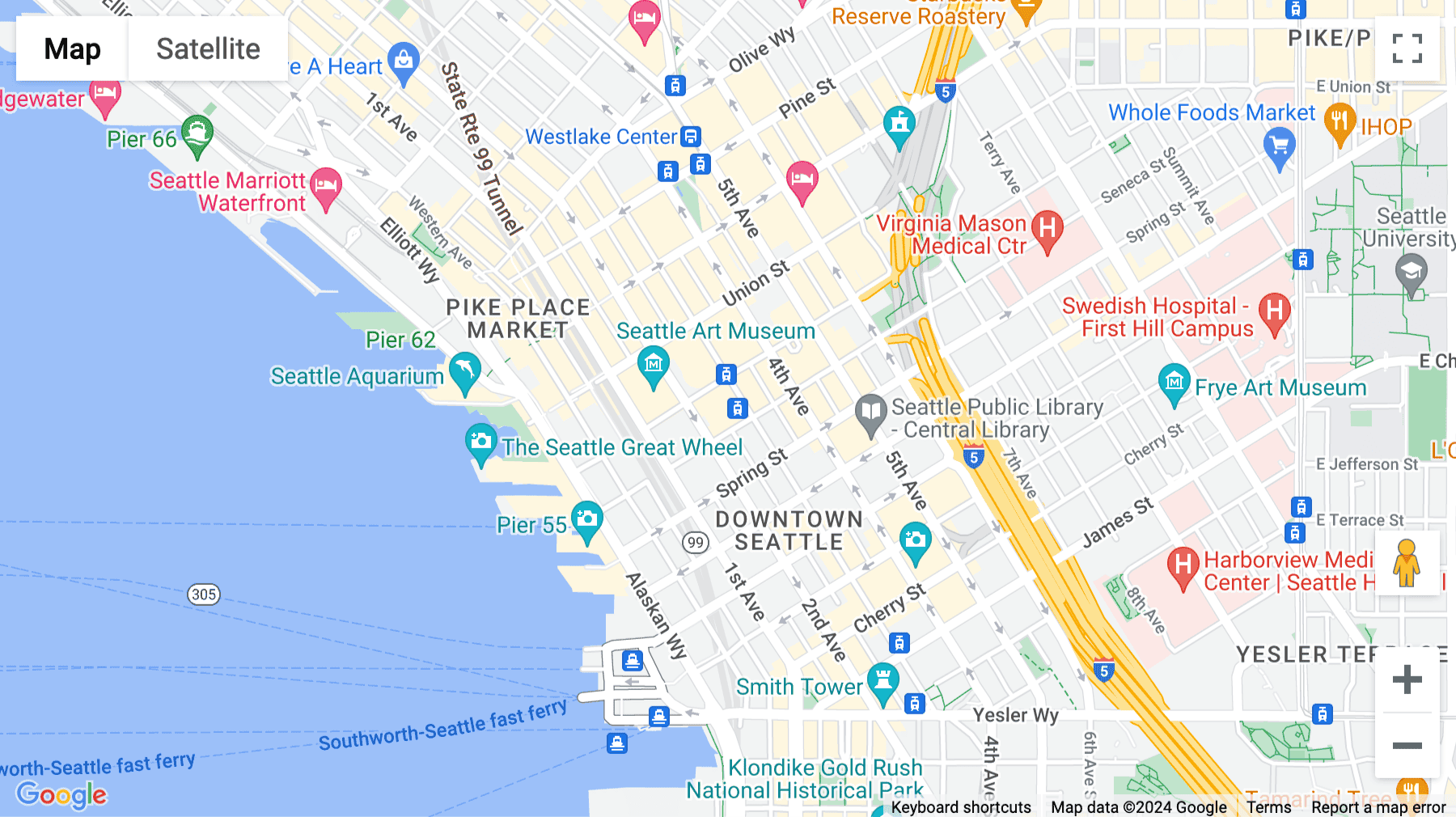 Click for interative map of 92 Lenora Street, 1st Floor, Seattle