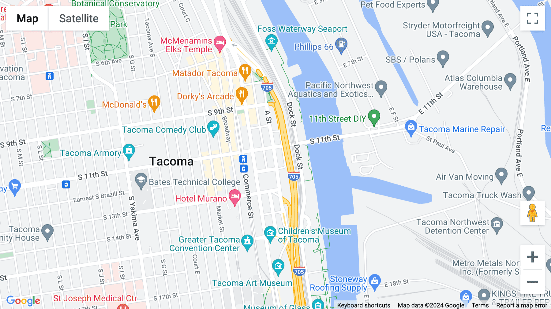Click for interative map of 1102 A Street, 3rd Floor, Suite 300, Courthouse Square Building, Tacoma