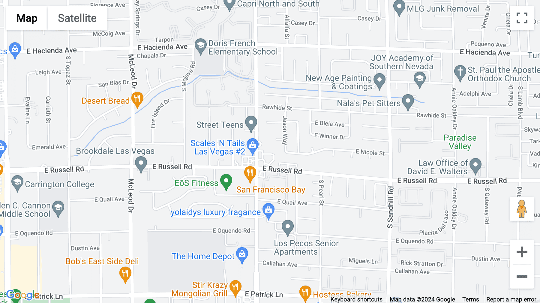 Click for interative map of 3430 East Russell Road, Las Vegas