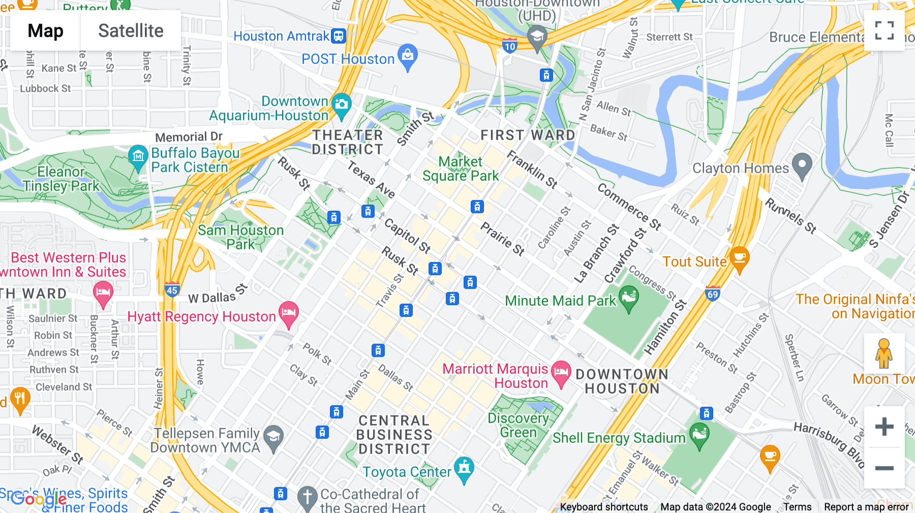 Click for interative map of 609 Main Street, Houston