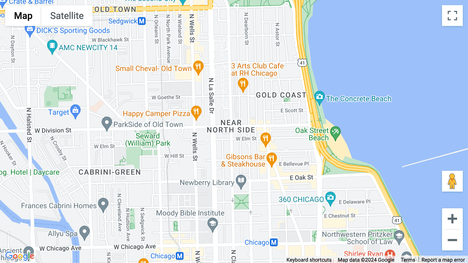 Click for interative map of 1165 North Clark Street, Gold Coast, Suite 700, Chicago