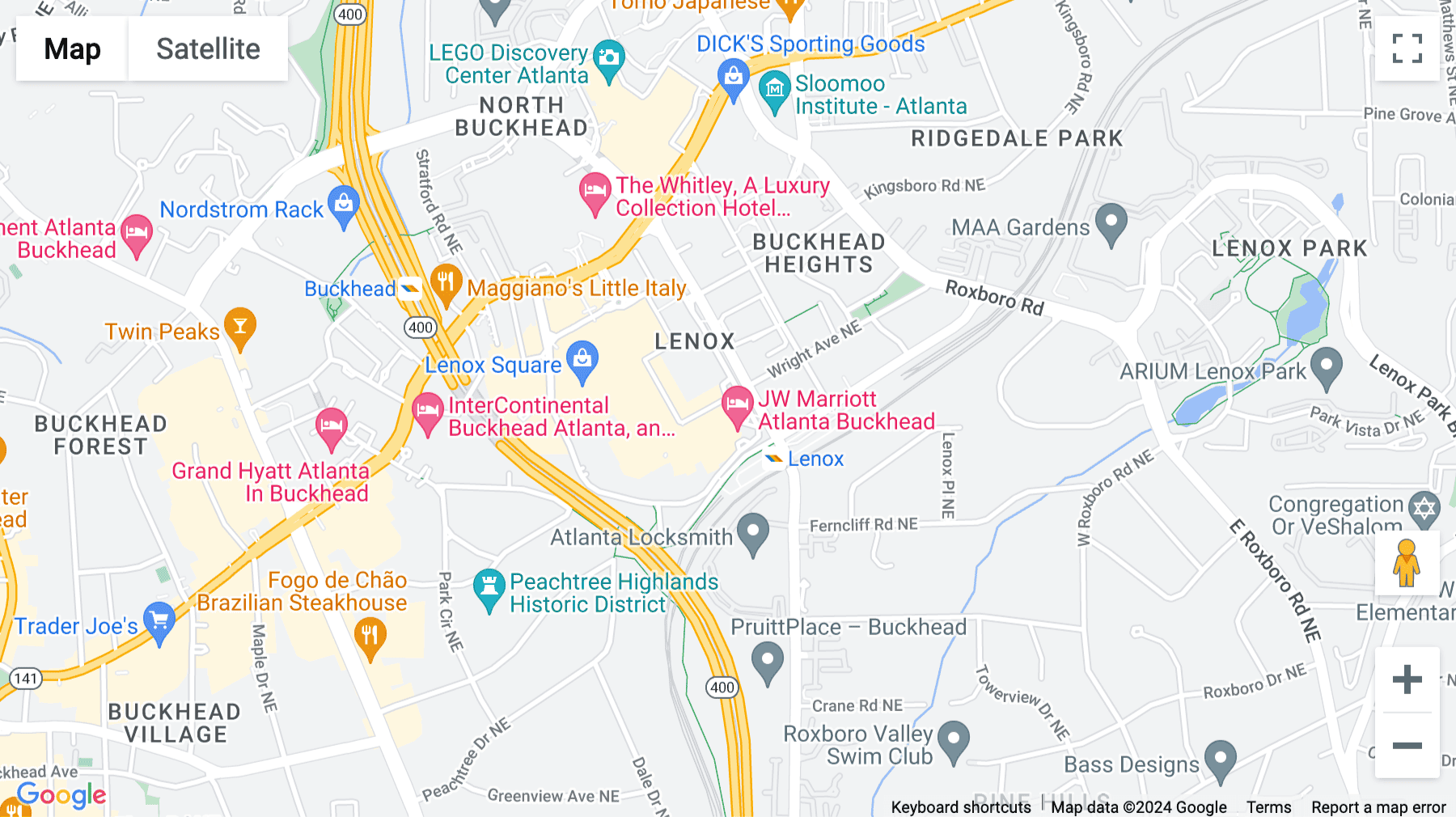 Click for interative map of 3399 Peachtree Road Northeast, Atlanta