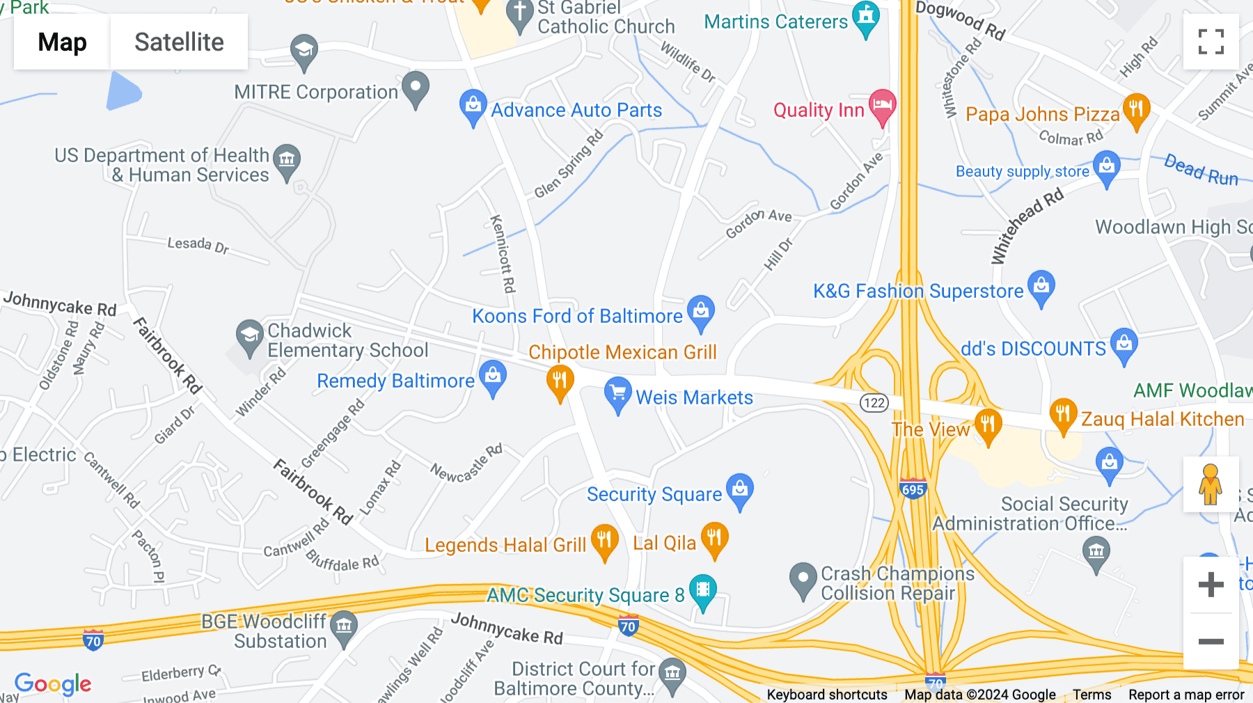 Click for interative map of 7004 Security Boulevard, Suite 300, Baltimore
