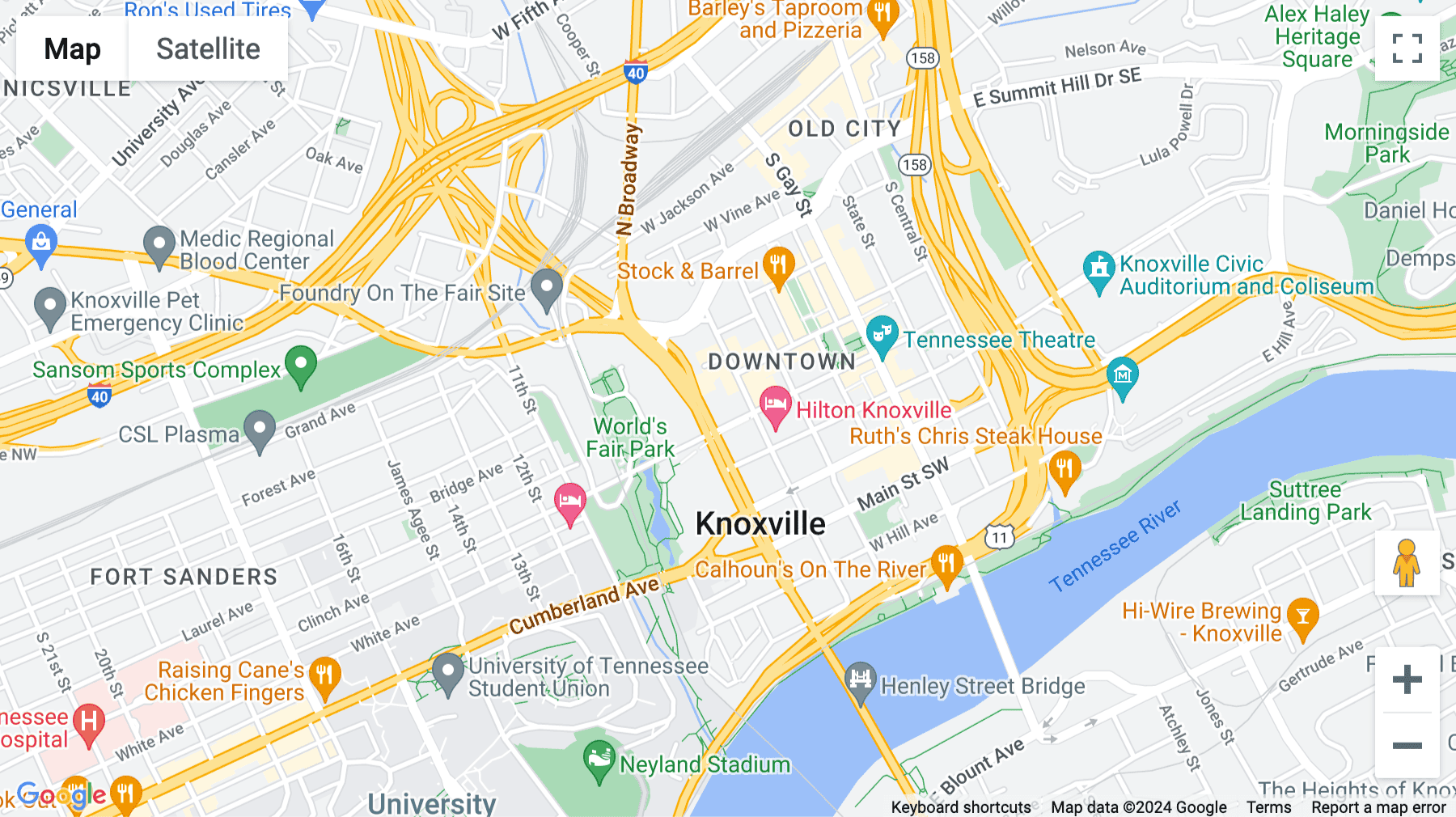 Click for interative map of 535 Locust Street, YMCA Building, Knoxville