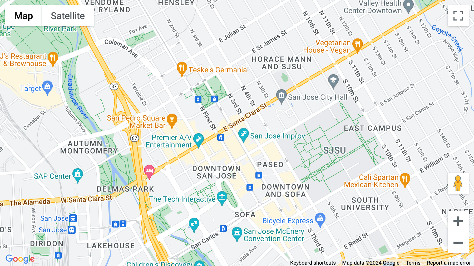 Click for interative map of 18 South 2nd Street, San Jose (California)