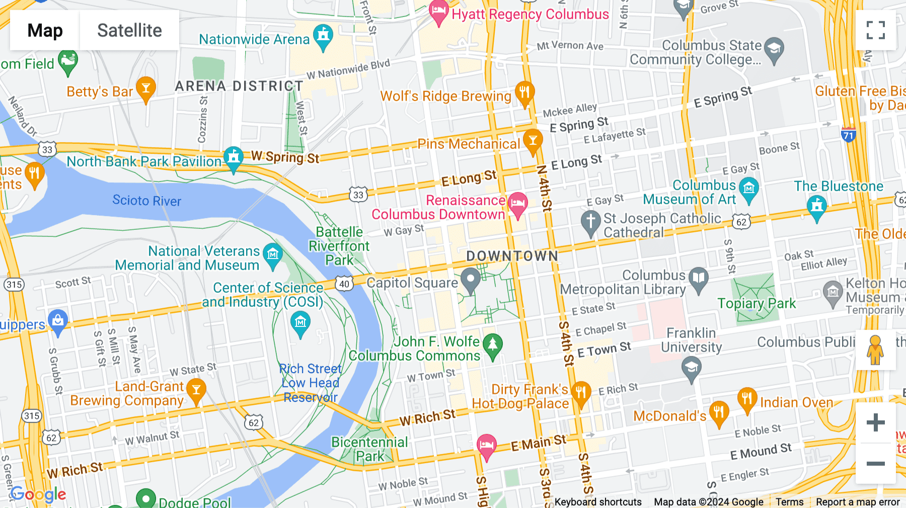 Click for interative map of 10 North High Street, Suite 200, Columbus (Ohio)