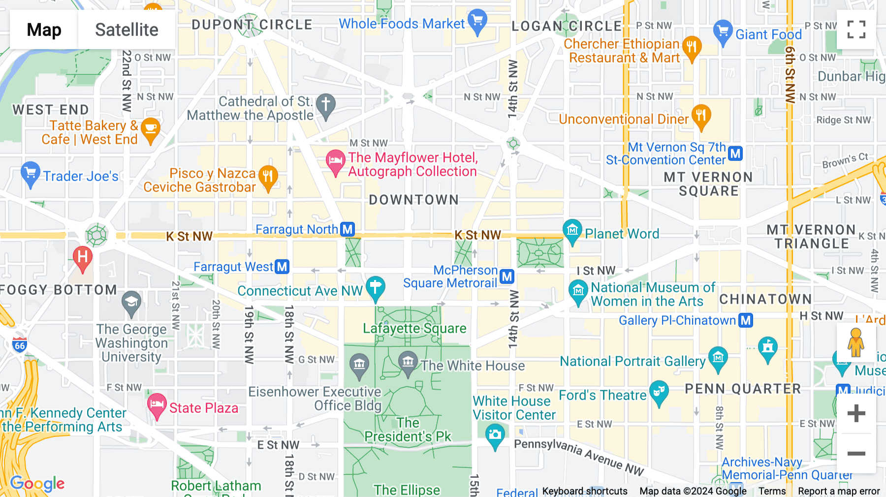 Click for interative map of 1500 K Street, Washington DC