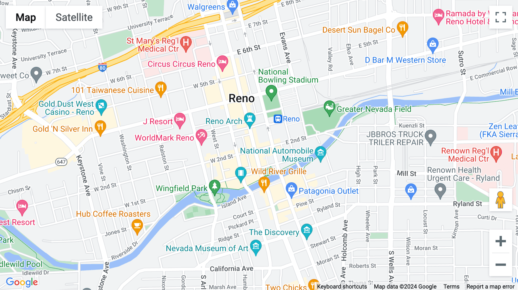 Click for interative map of 206 North Virginia Street, 2nd, 3rd and 4th Floor, Reno