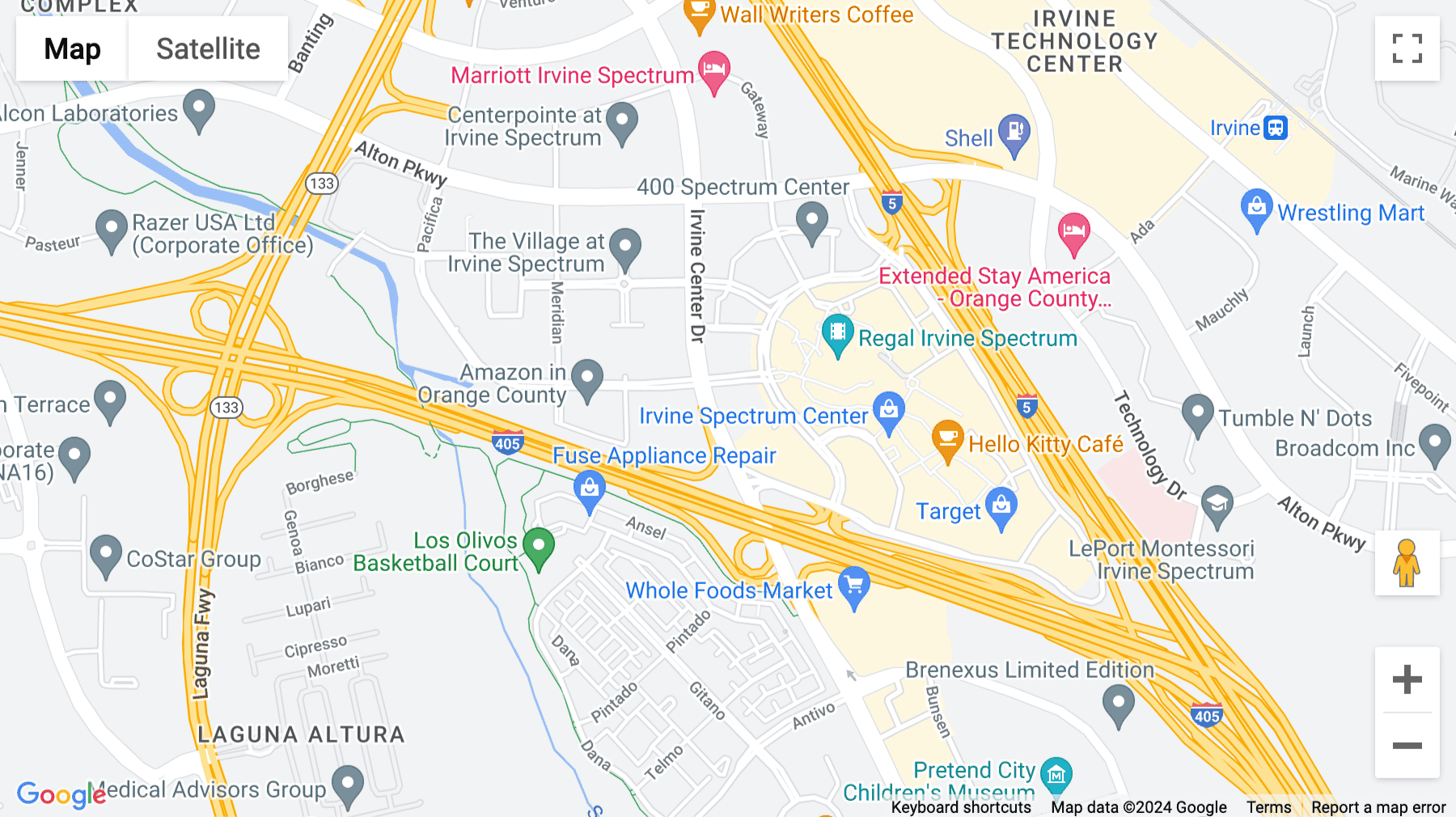 Click for interative map of 100 Spectrum Center Drive, Suite 900, Irvine