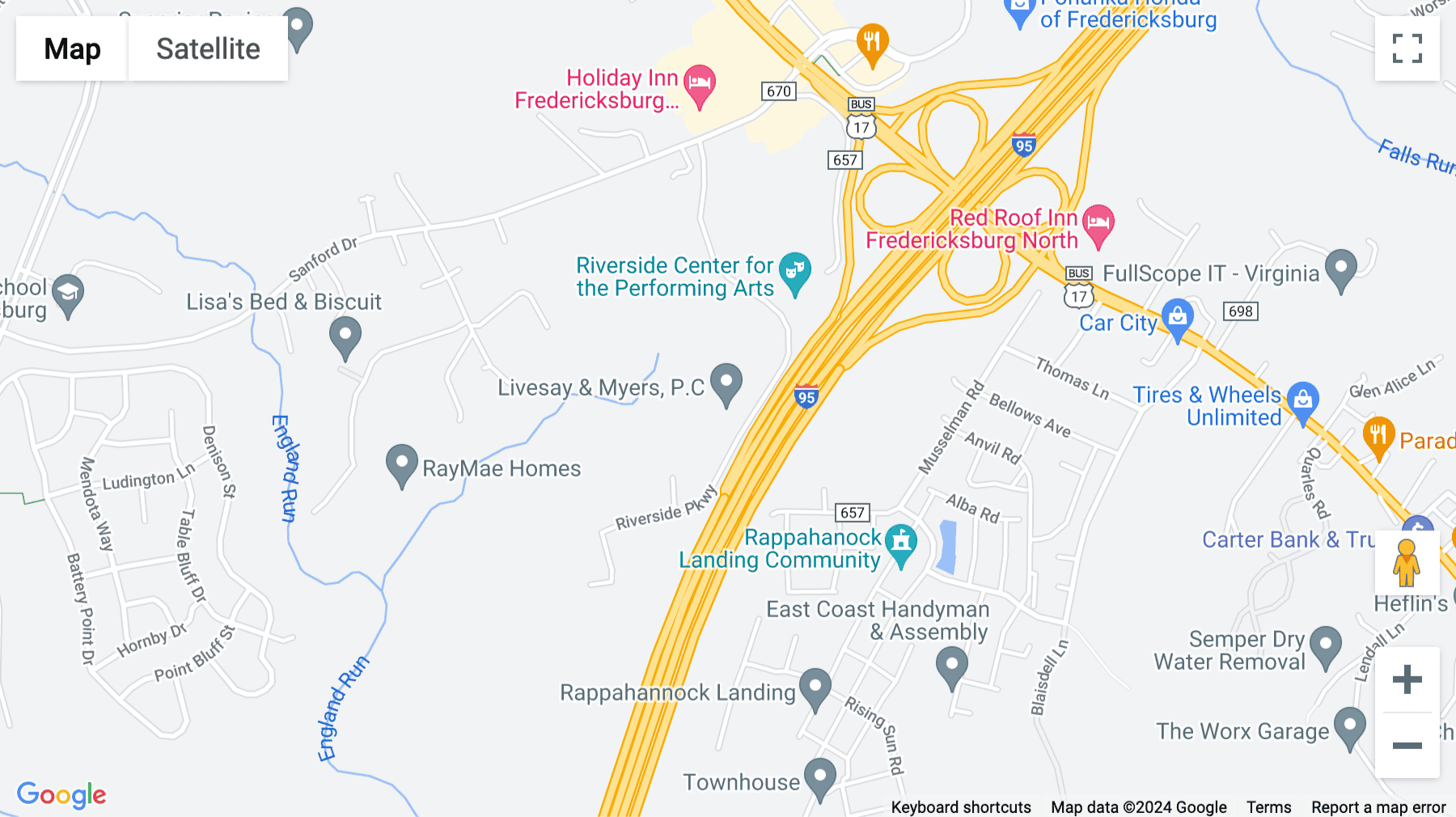 Click for interative map of 150 Riverside Parkway, 1st Floor, Fredericksburg
