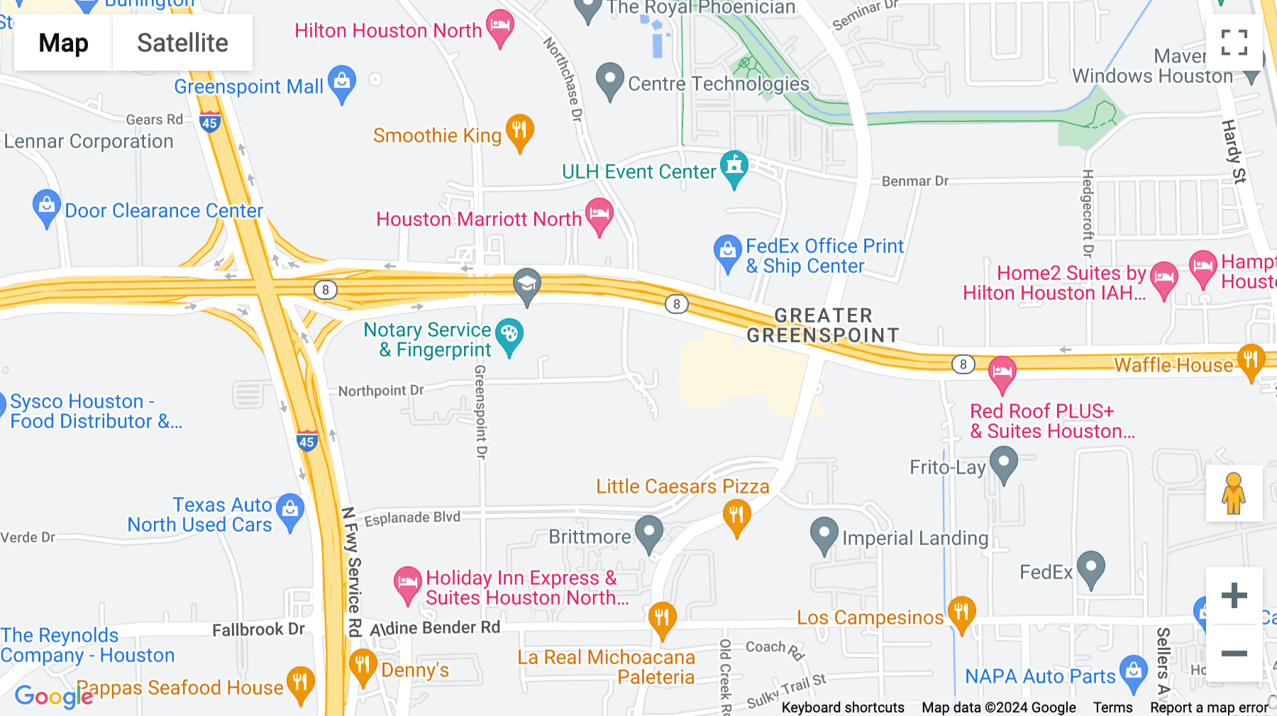 Click for interative map of 16510 Northchase Drive, 1st and 2nd Floor, Houston