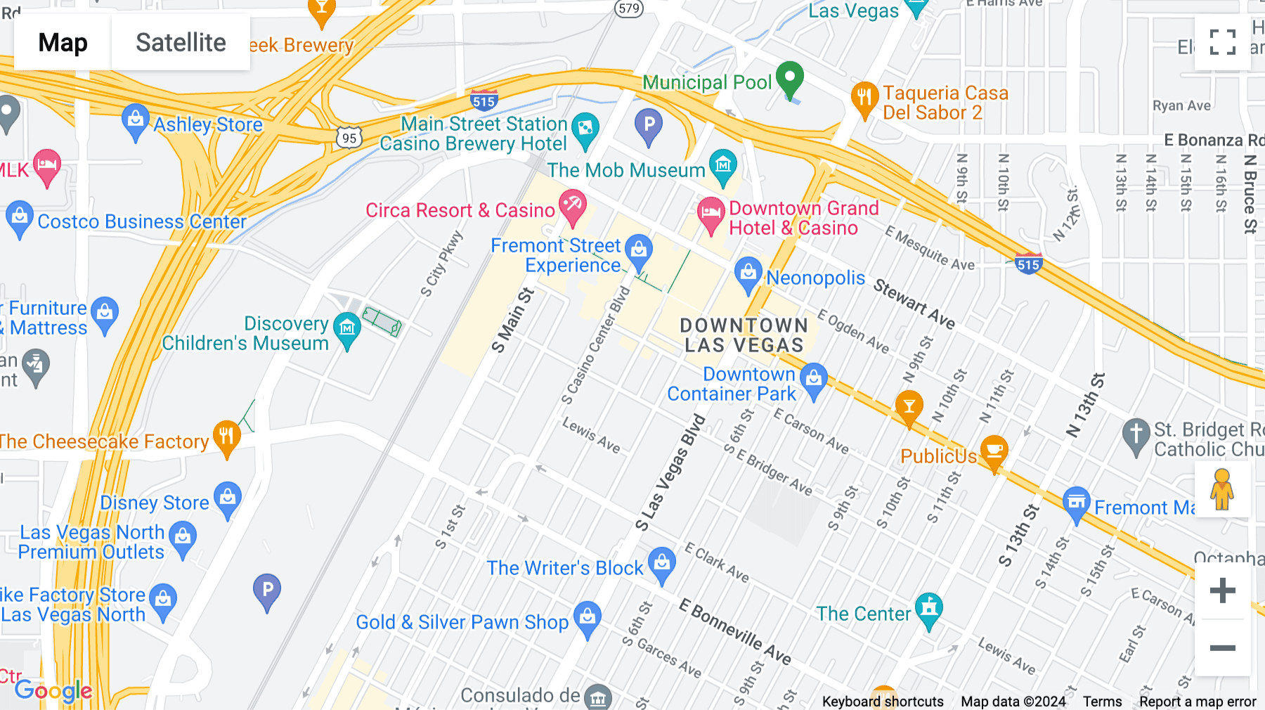 Click for interative map of 302 East Carson Street, Las Vegas