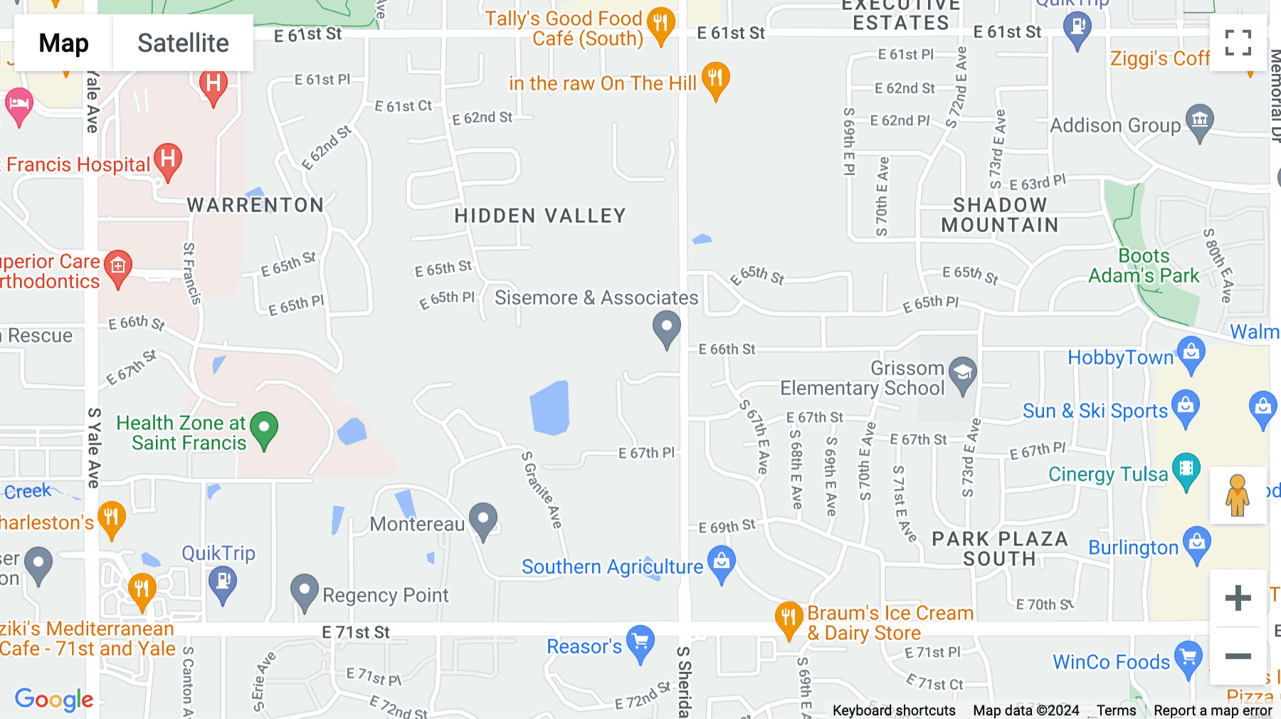 Click for interative map of 6666 South Sheridan Road, Suite 250, Tulsa