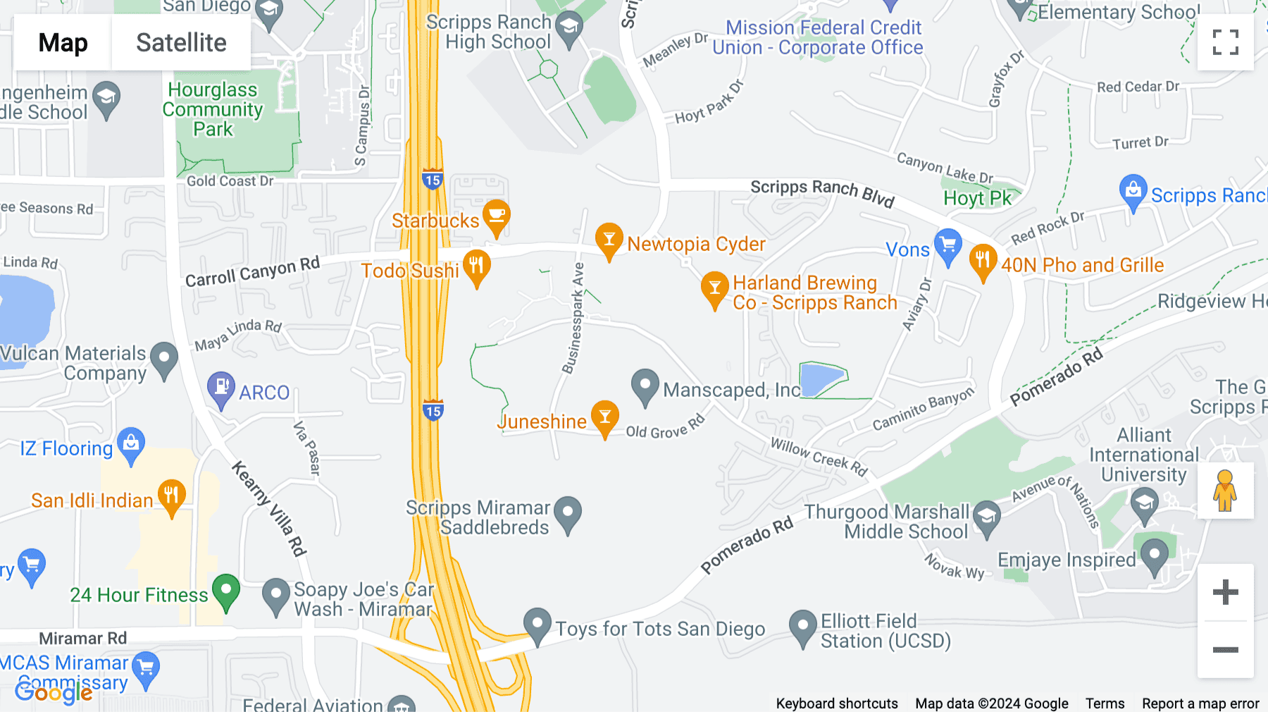 Click for interative map of Willow Creek Corporate Center, 10089 Willow Creek Road, Suite 200, San Diego