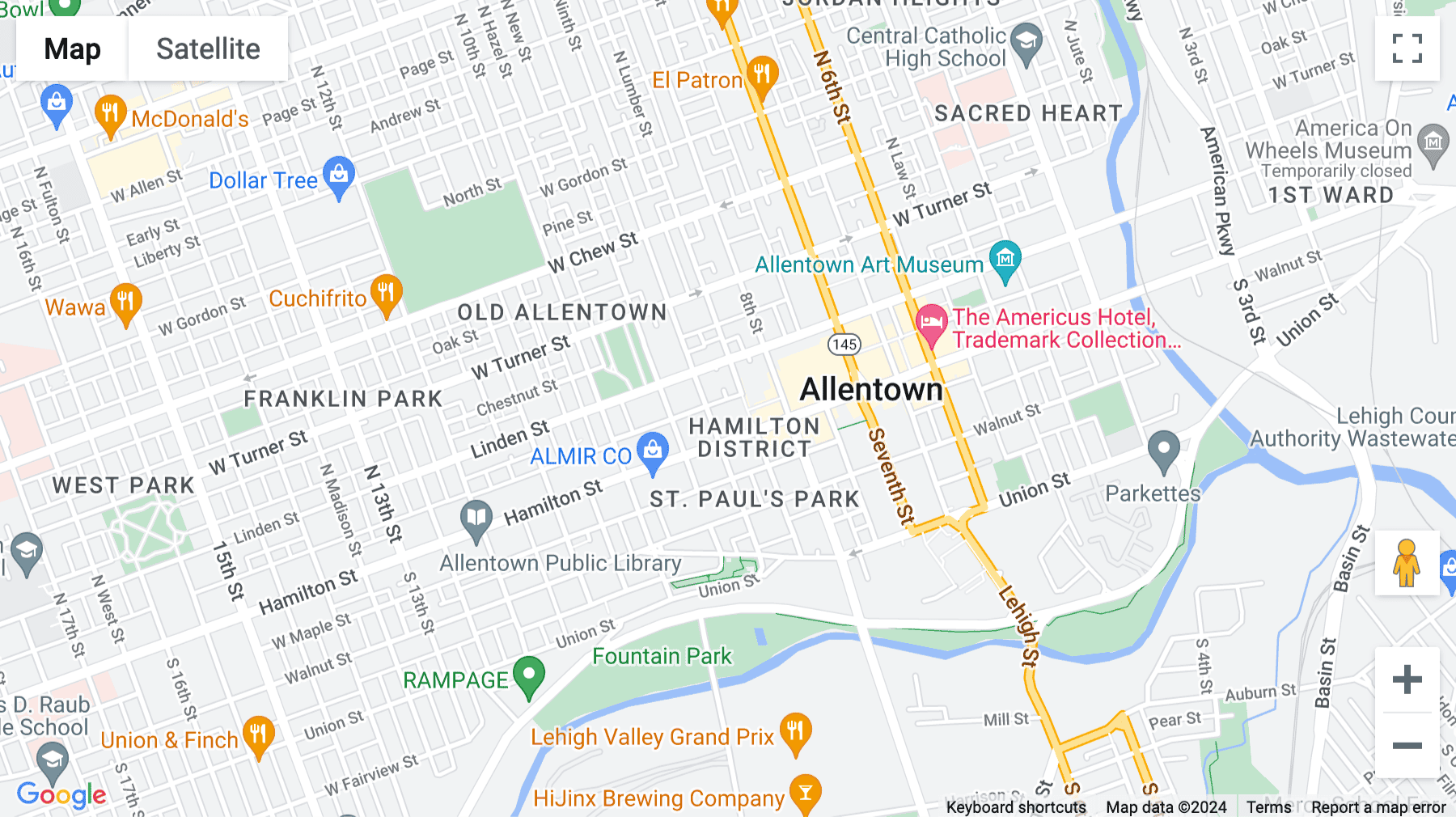 Click for interative map of 835 Hamilton Street, Grand Plaza, 7th Floor, Allentown