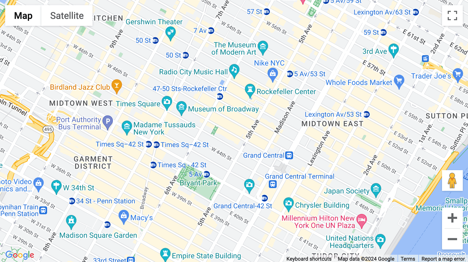 Click for interative map of 21 West 46th Street, New York City
