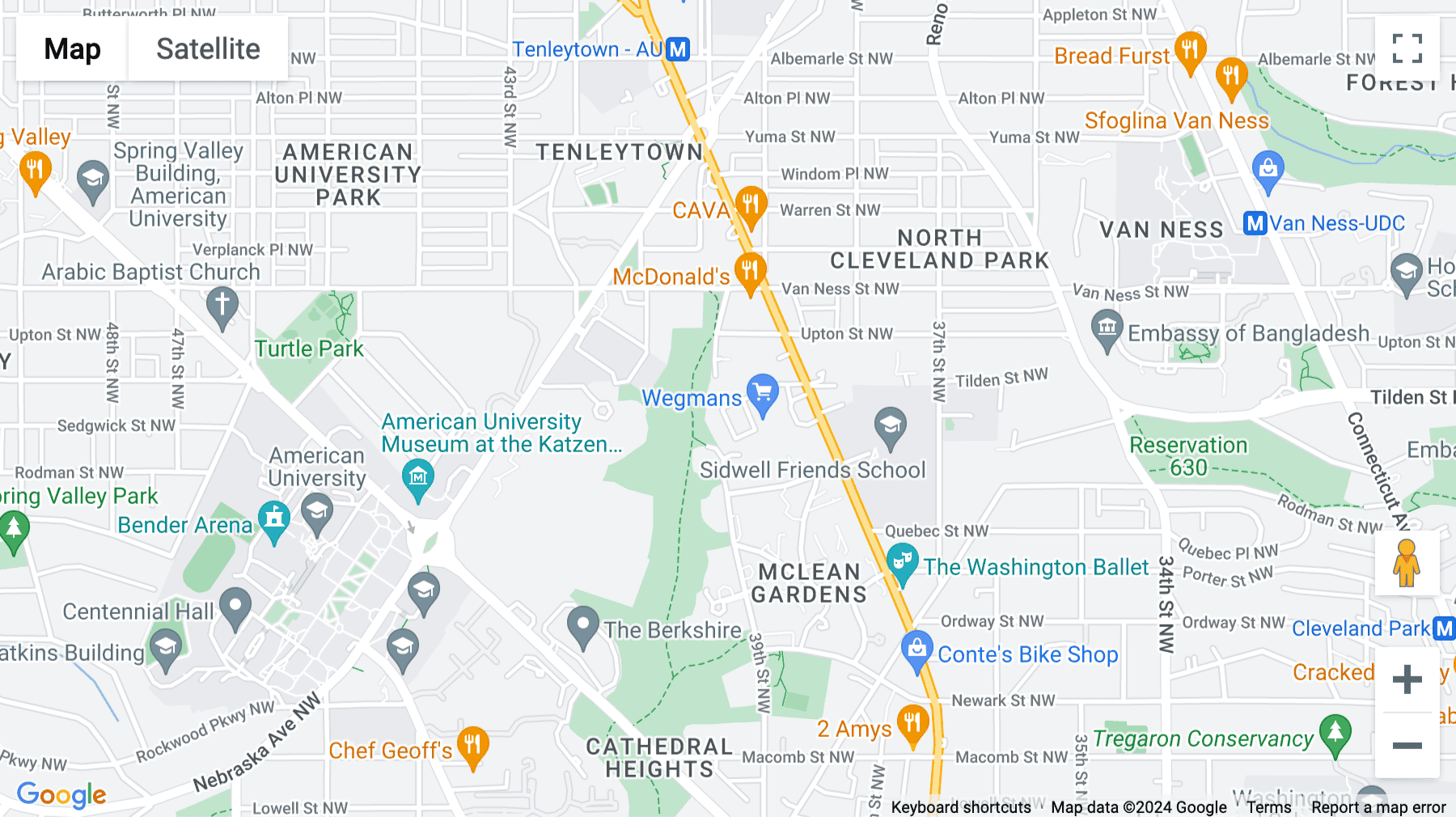 Click for interative map of 14 Ridge Square NW, 3rd Floor, Washington DC