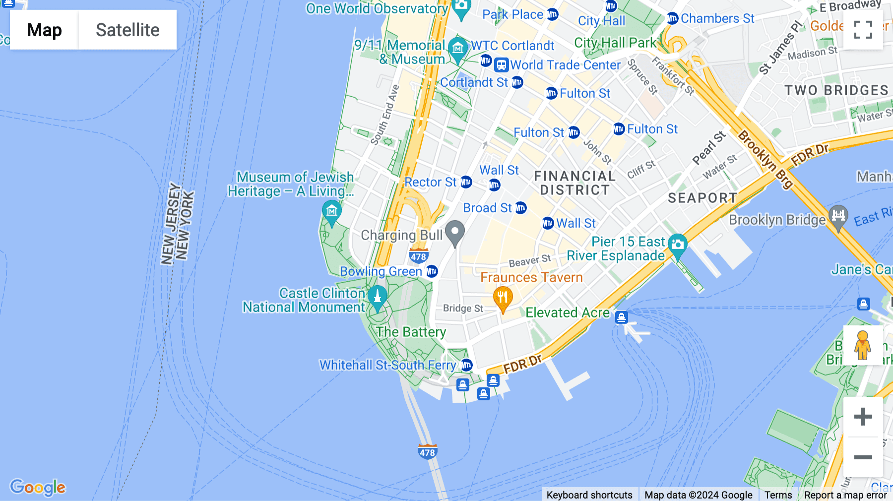 Click for interative map of 25 Broadway, 10th Floor, New York City