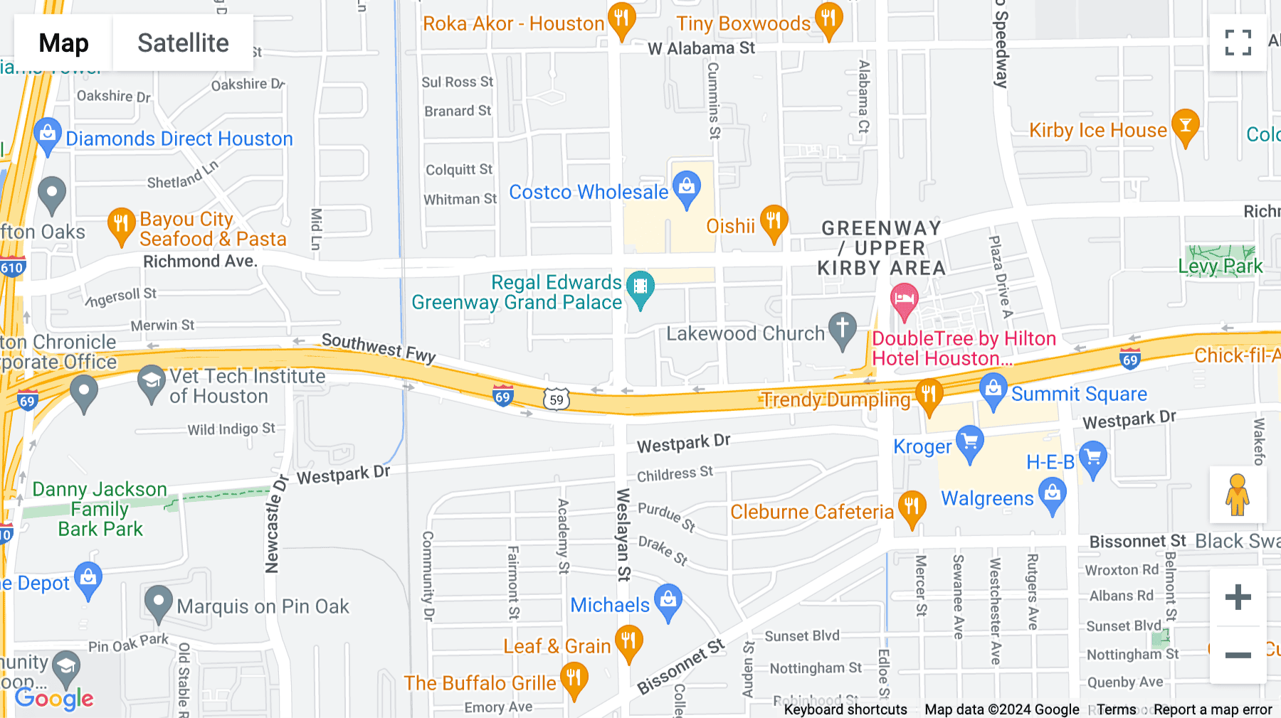 Click for interative map of 24 Greenway Plaza, Suite 1800, Houston