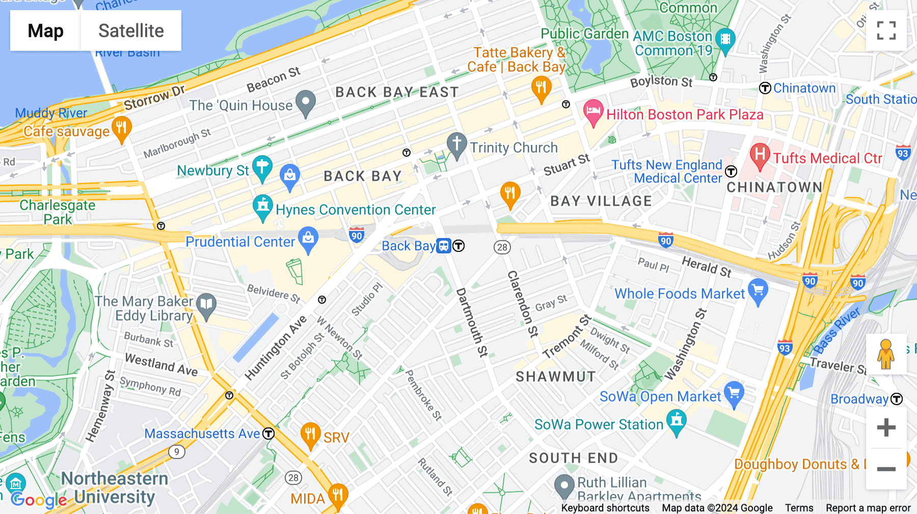 Click for interative map of 131 Dartmouth Street, 3rd Floor, Boston