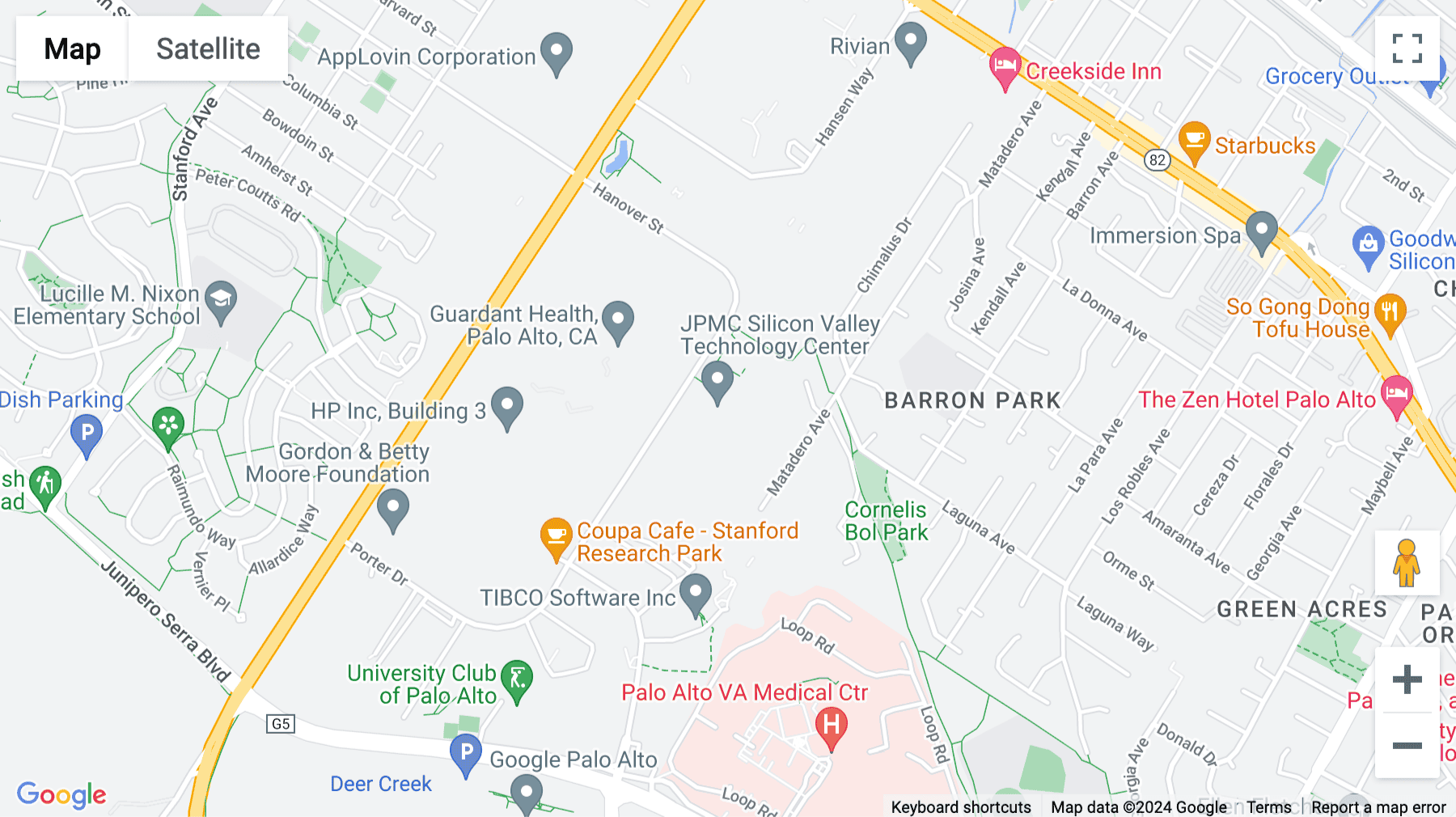 Click for interative map of 3223 Hanover Street, Palo Alto