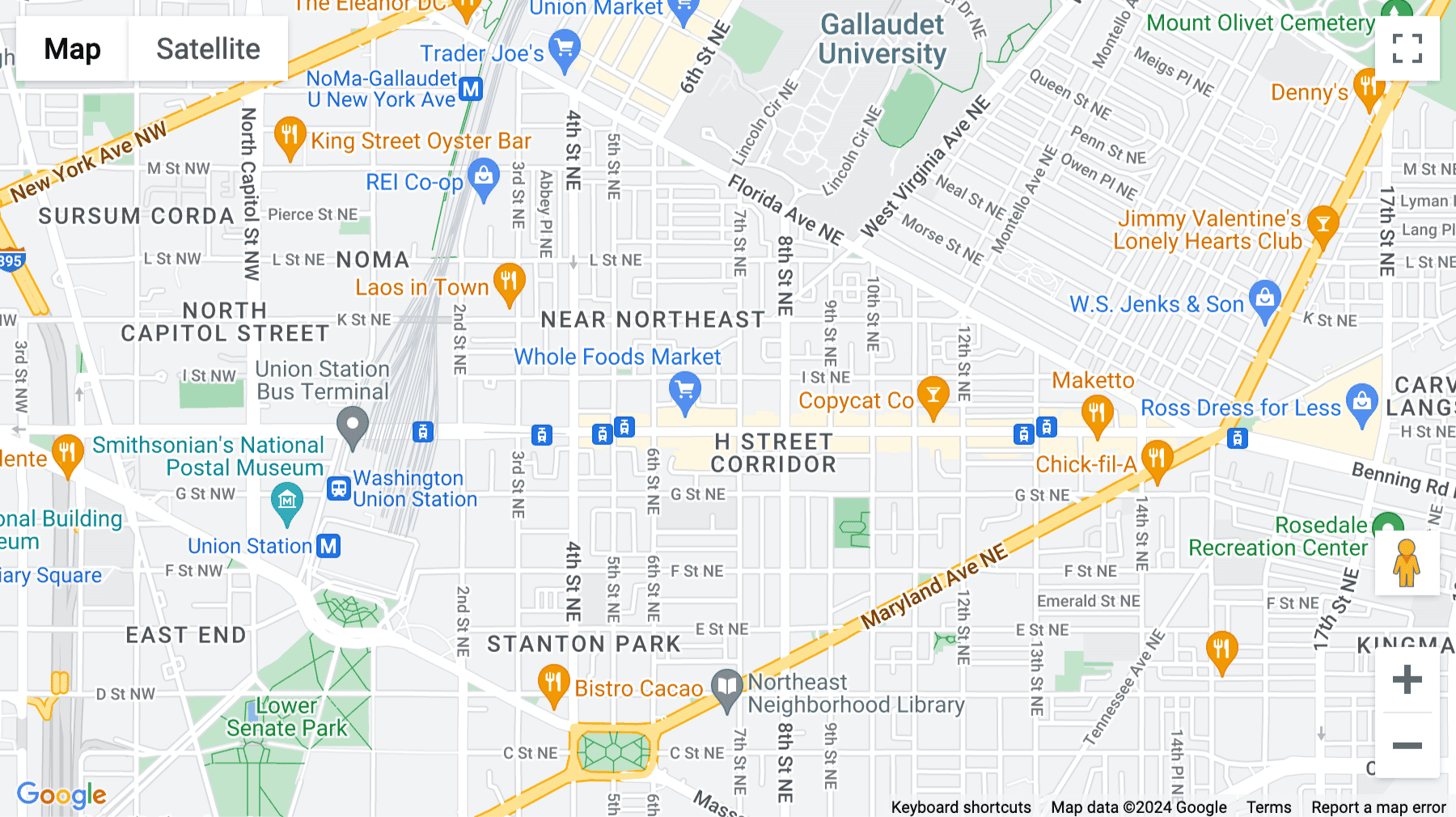 Click for interative map of 810 7th Street NE, 1st, 2nd, 3rd and 4th Floors, Washington DC
