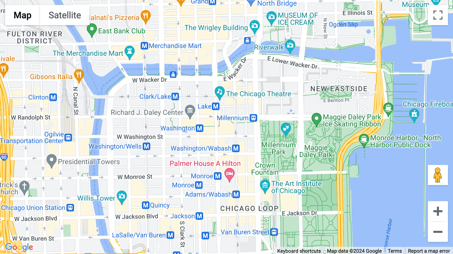 Click for interative map of 24 East Washington Street, 8th Floor, Chicago