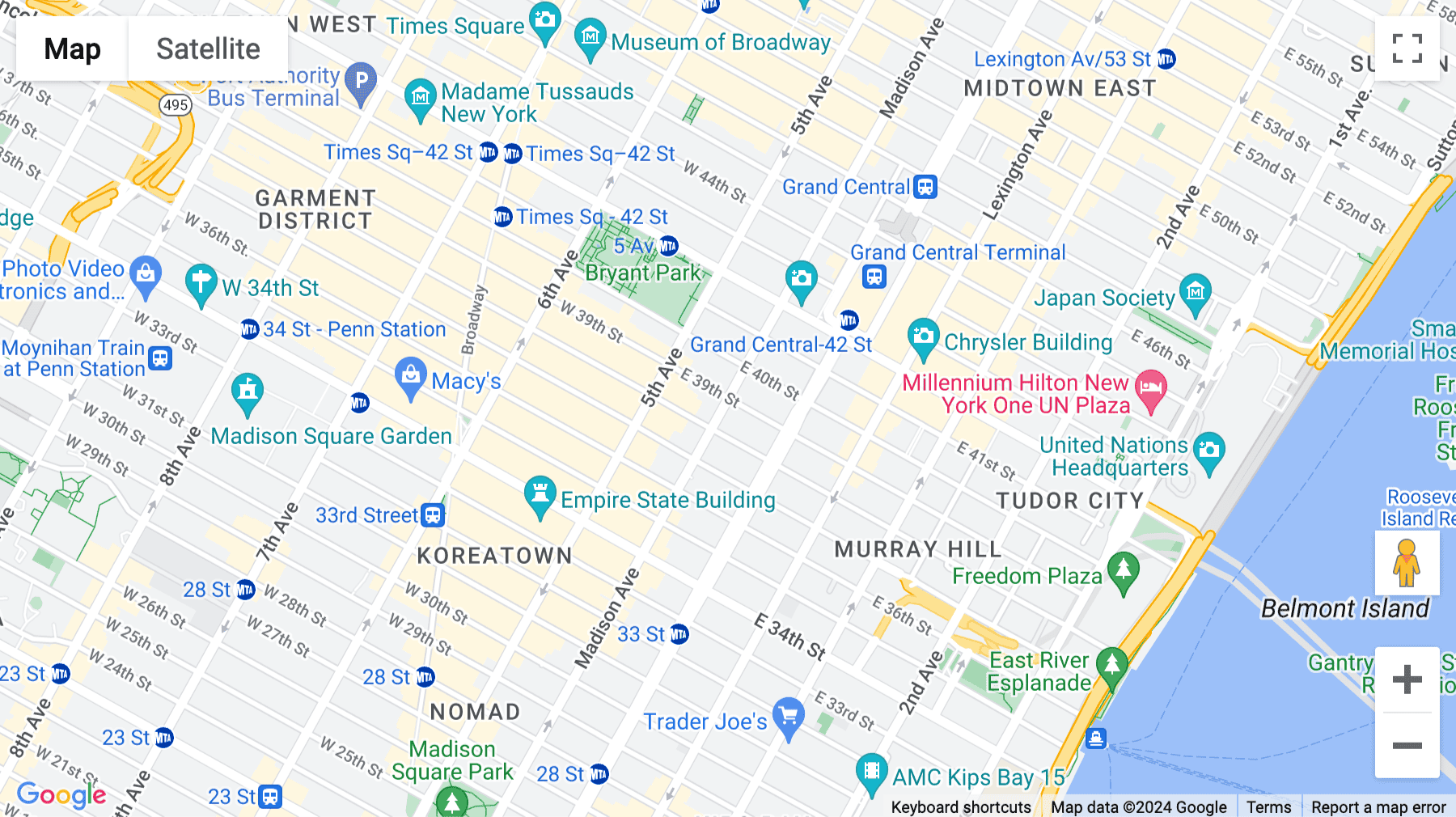 Click for interative map of 261 Madison Avenue, 9th & 10th Floor, New York City