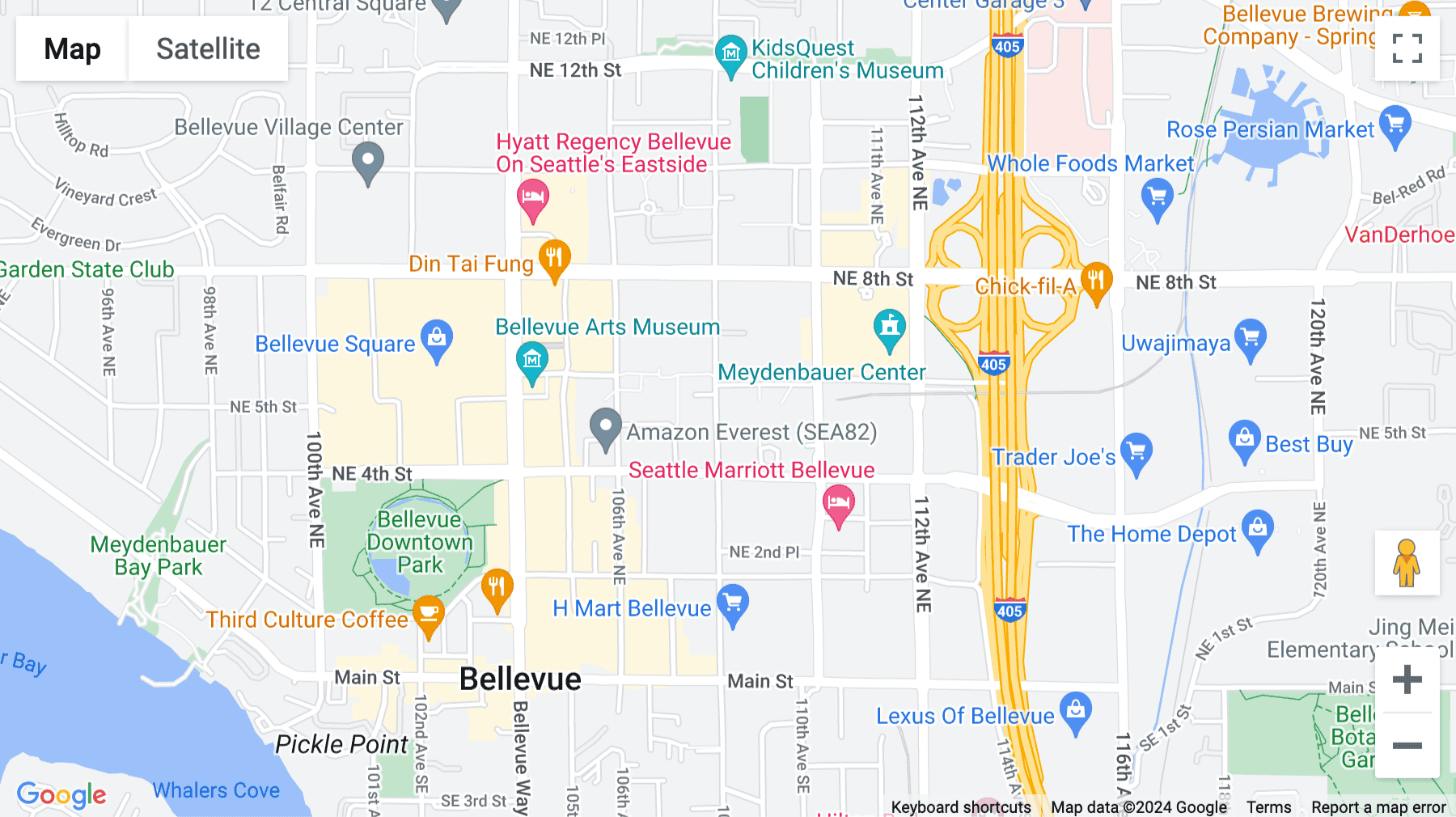 Click for interative map of 500 108th Avenue NE, 11th, 12th and 18th Floor, Bellevue