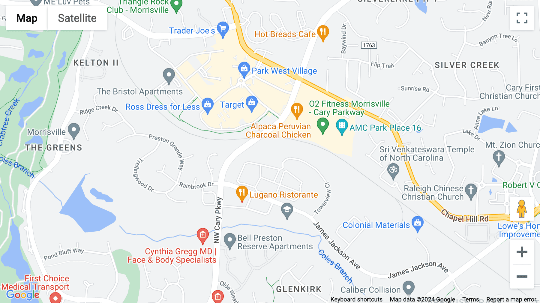 Click for interative map of 280 Towerview Court, 1st Floor, Cary