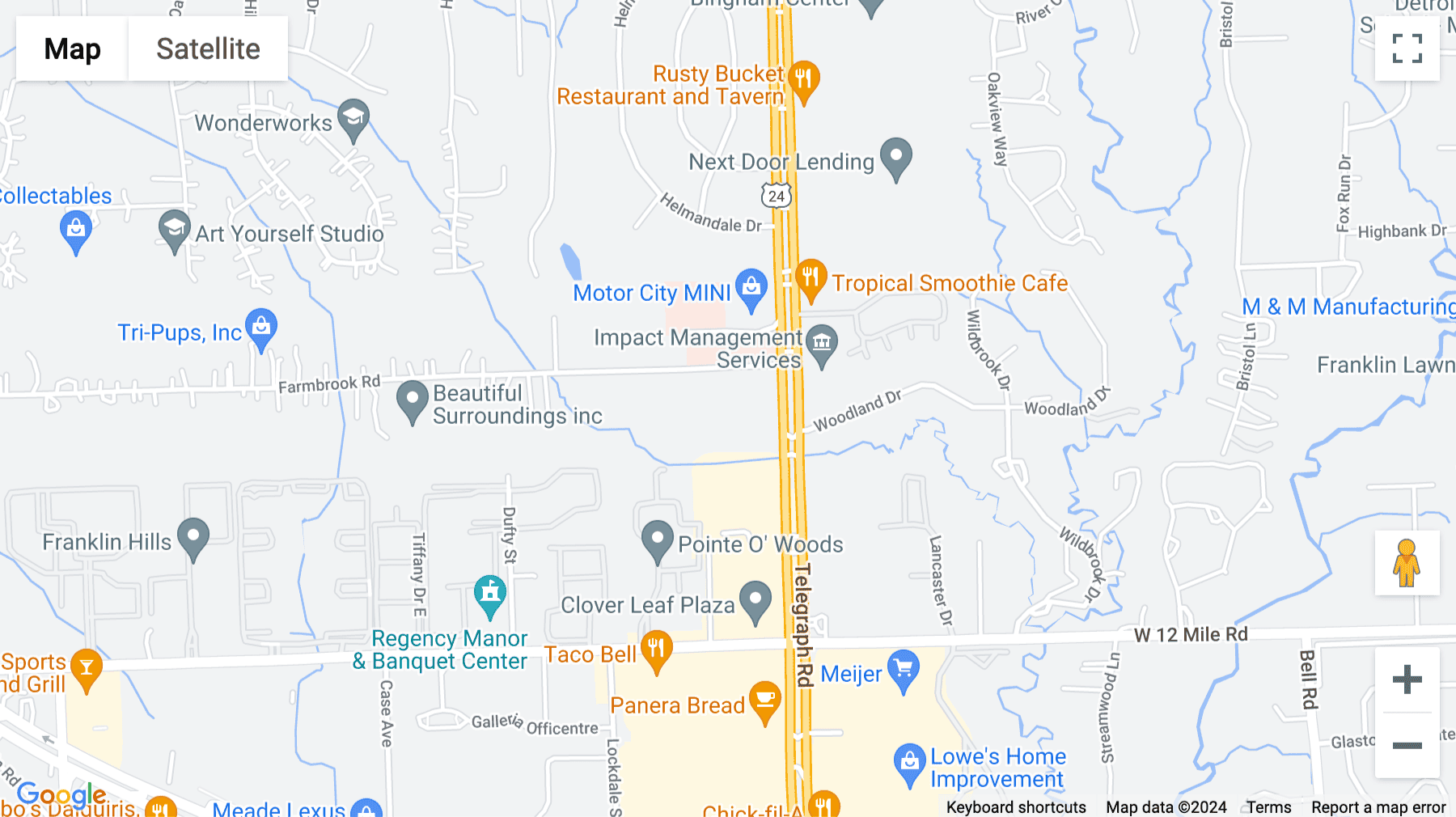 Click for interative map of 29777 Telegraph Road, Suite 4200, Onyx Office Plaza, Southfield