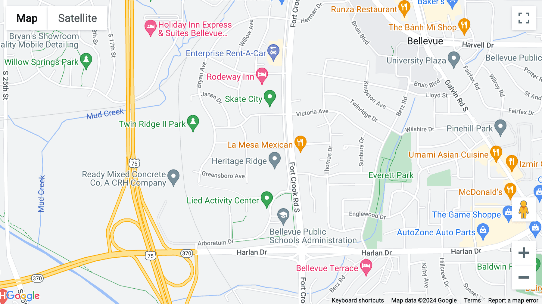 Click for interative map of 1408 Fort Crook Road, 3rd Floor, Bellevue