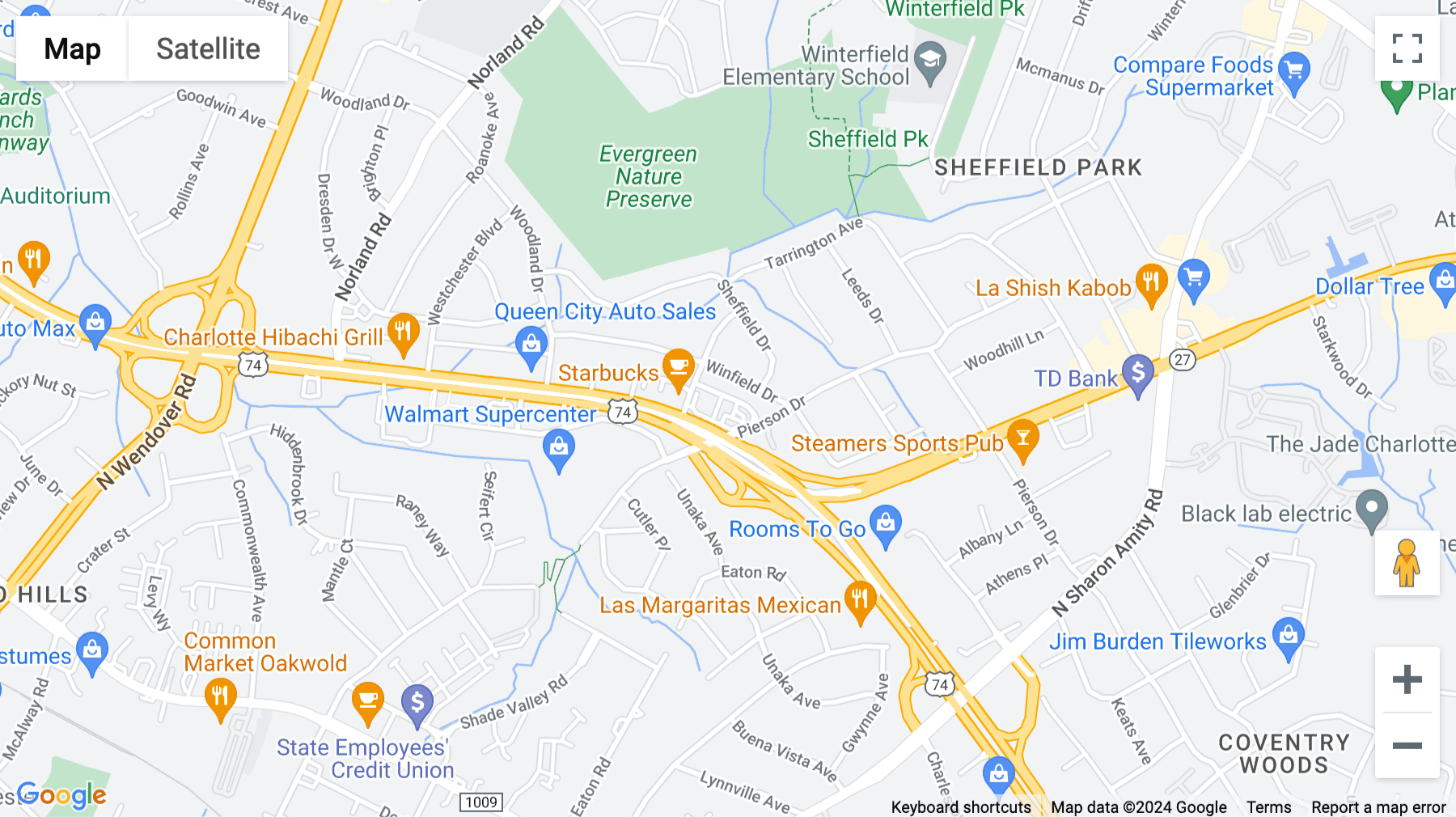 Click for interative map of 4037 East Independence Boulevard, Charlotte (North Carolina)