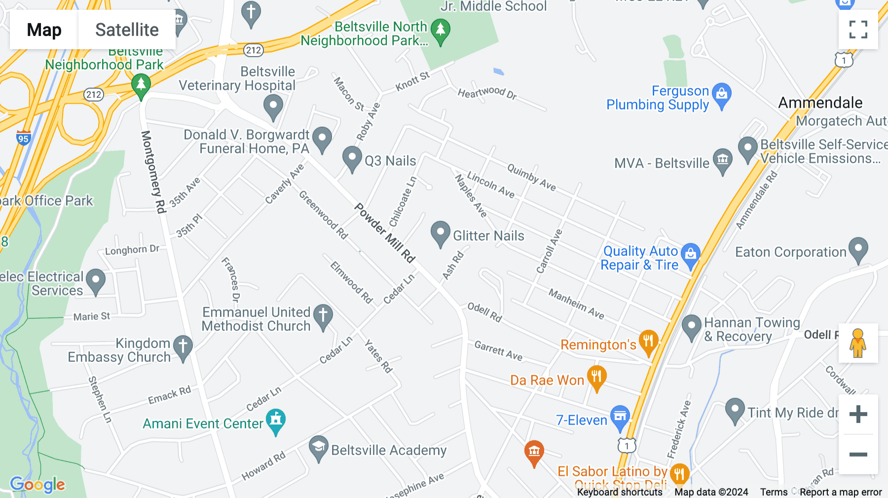 Click for interative map of 4600 Powder Mill Road, Suite 450, Beltsville