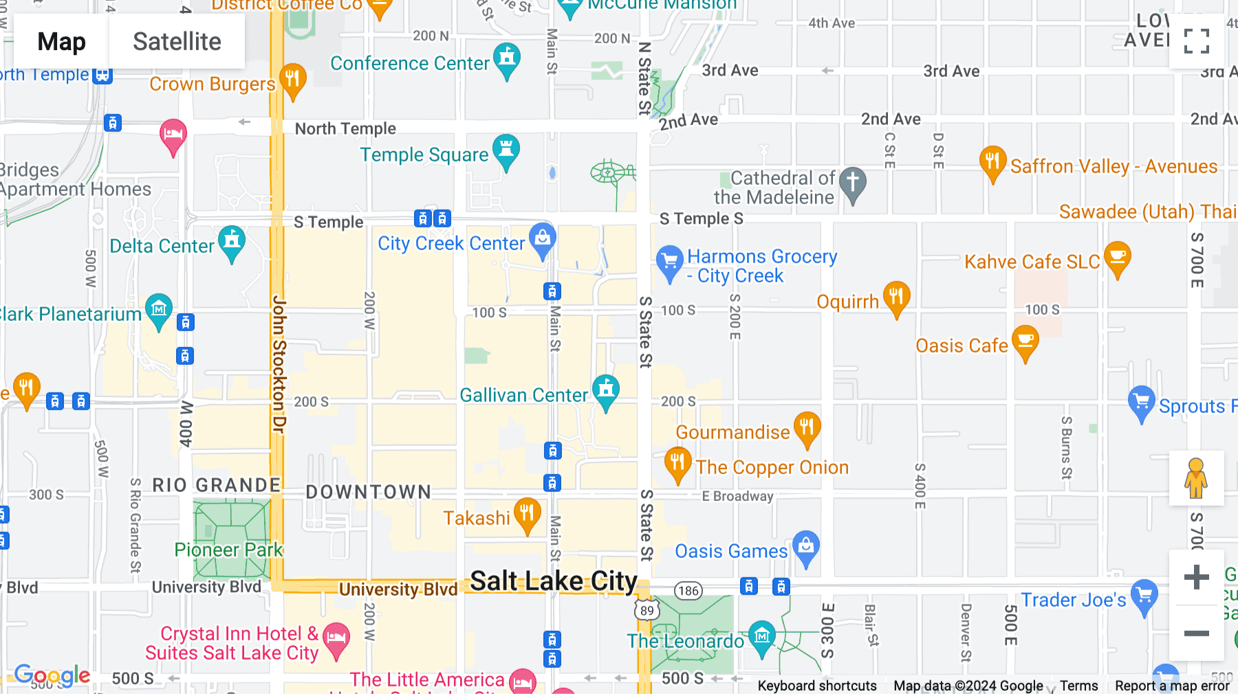 Click for interative map of 132 South State Street, City Center, Salt Lake City