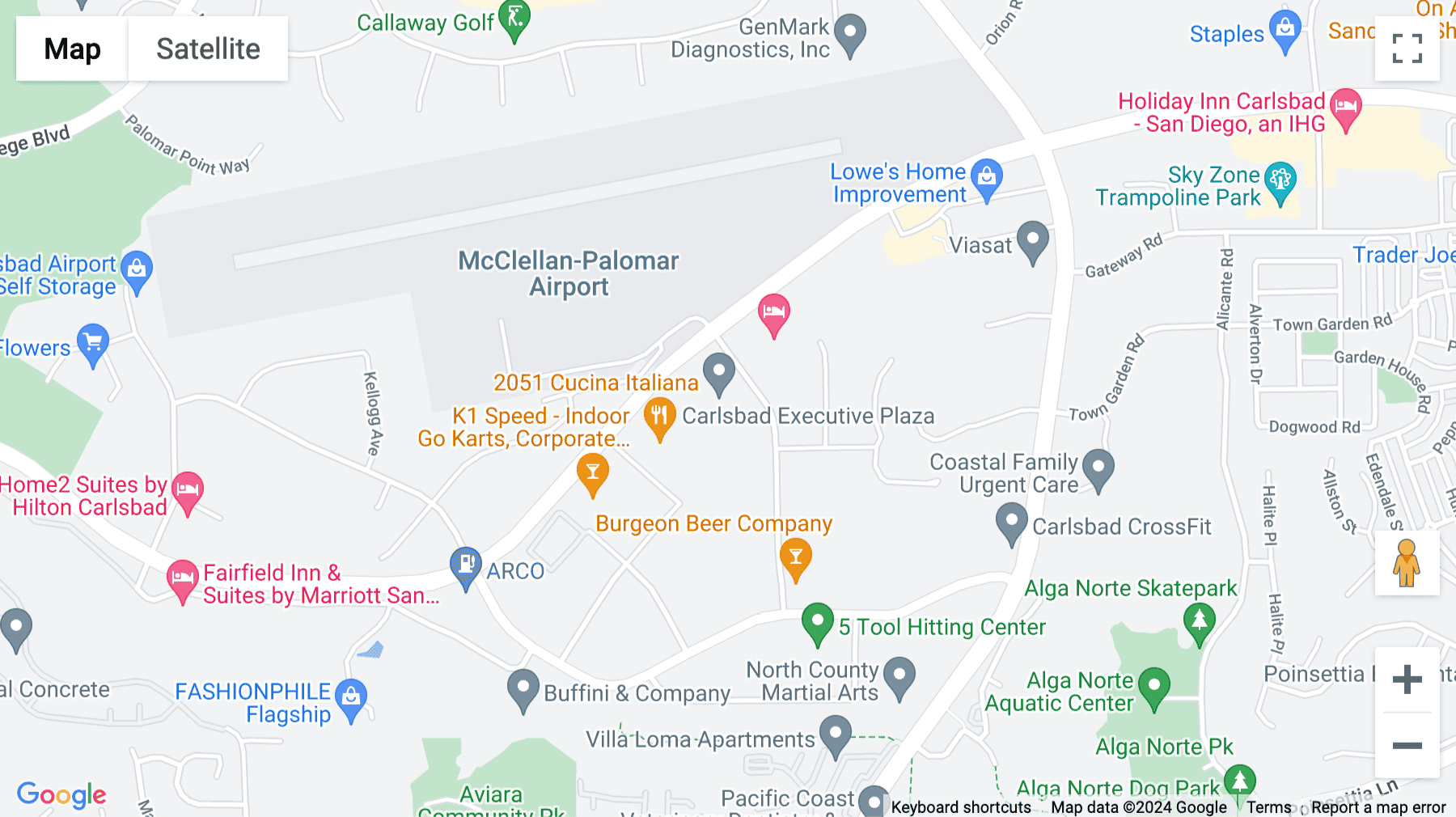 Click for interative map of 2131 Palomar Airport Road, Carlsbad