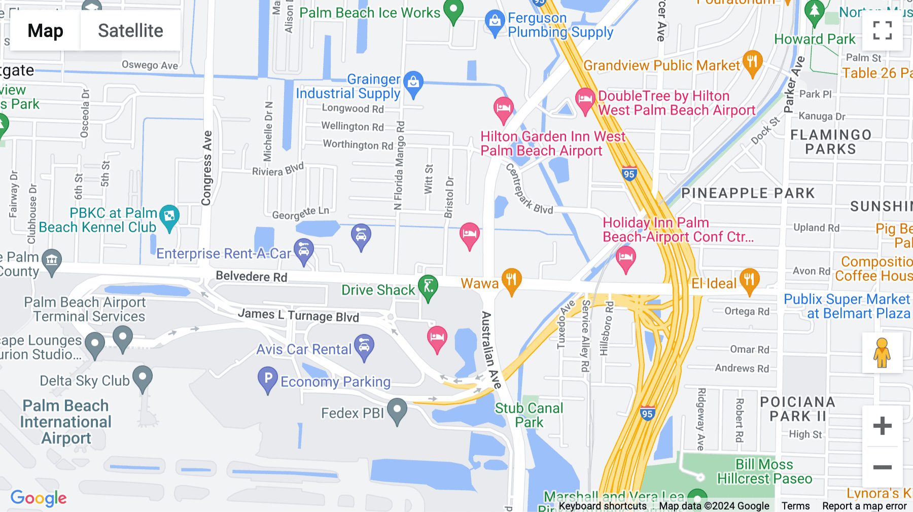 Click for interative map of 1601 Belvedere Road, East-300, West Palm Beach