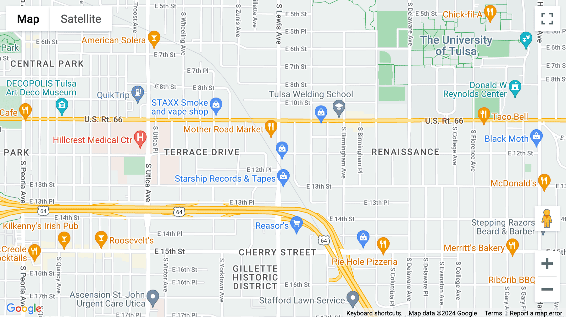 Click for interative map of Market Station, 1207 South Lewis Avenue, Suite C, Tulsa