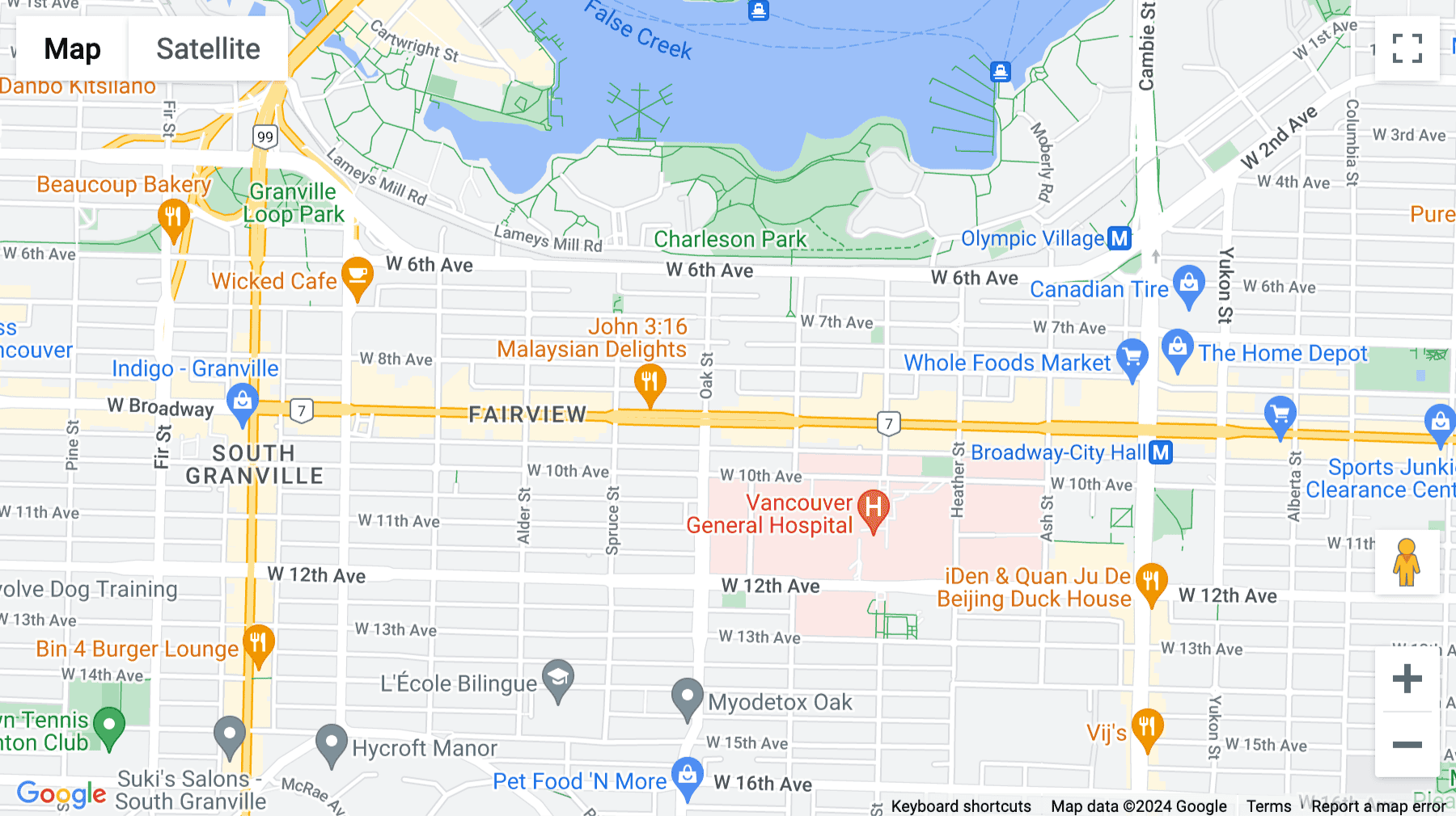 Click for interative map of Suite 720 999 West Broadway, Scotiabank Building, Vancouver