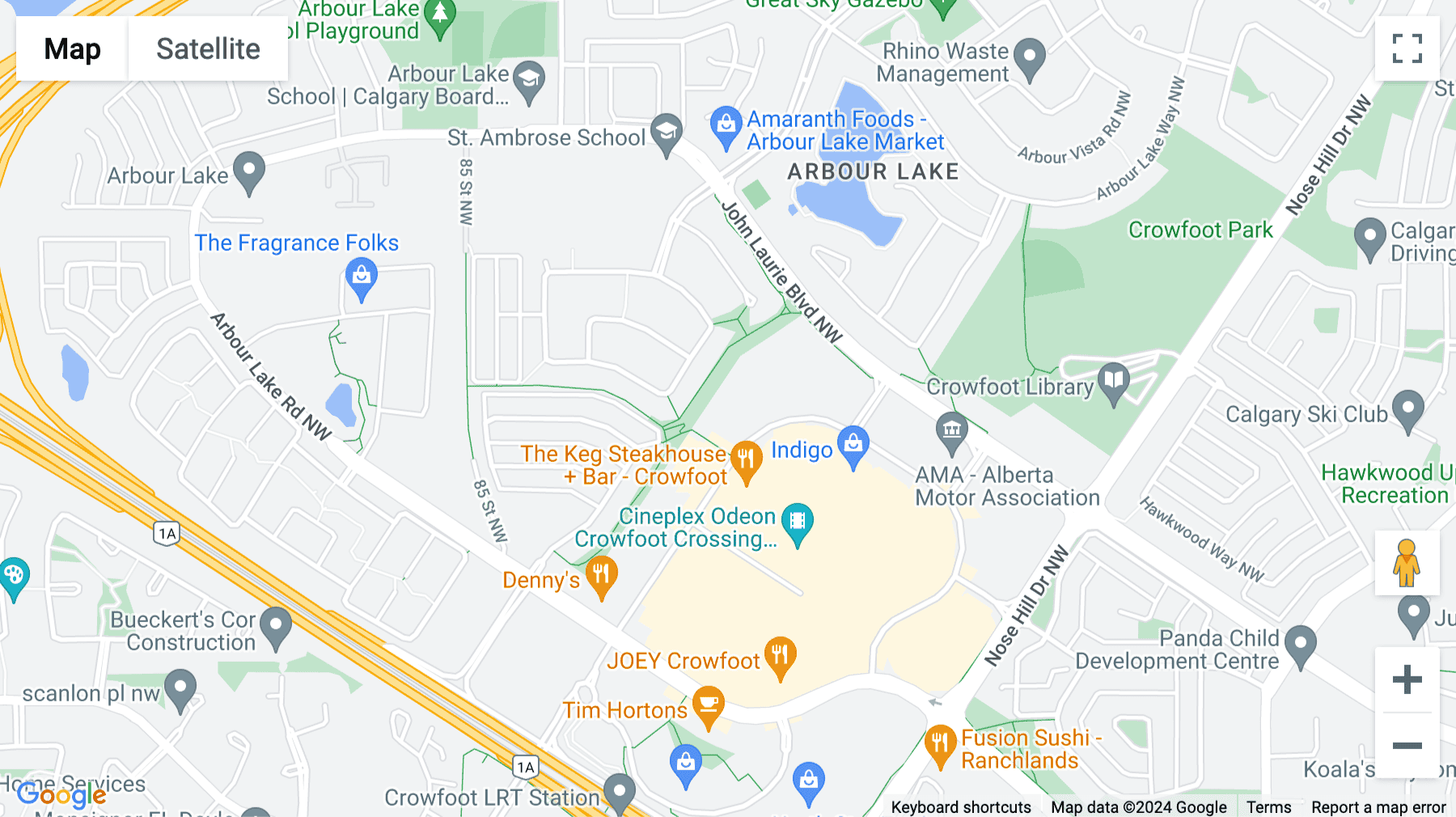 Click for interative map of Crowfoot Centre, 600 Crowfoot Crescent North West, Calgary