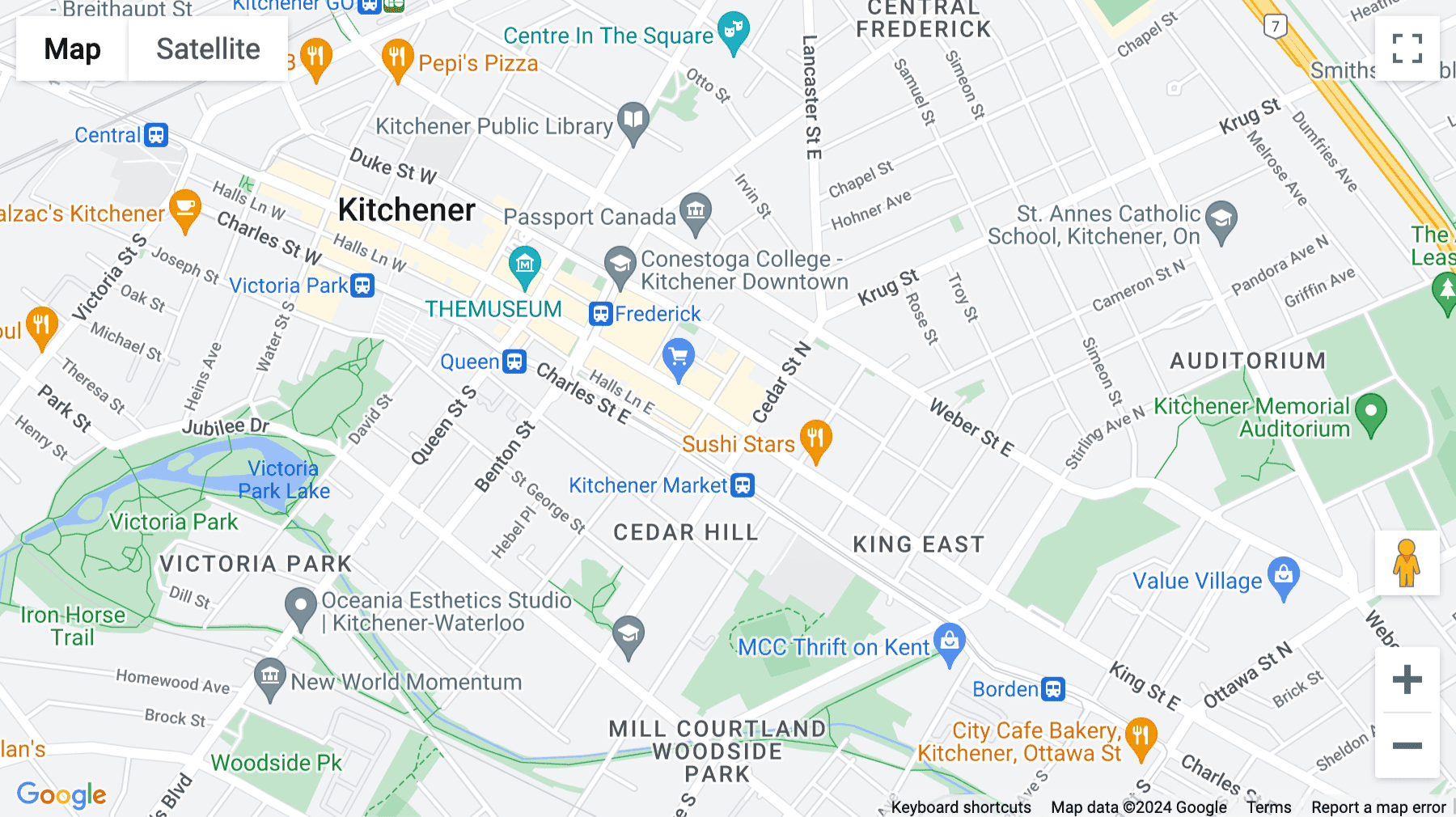Click for interative map of 290 King Street East, Kitchener