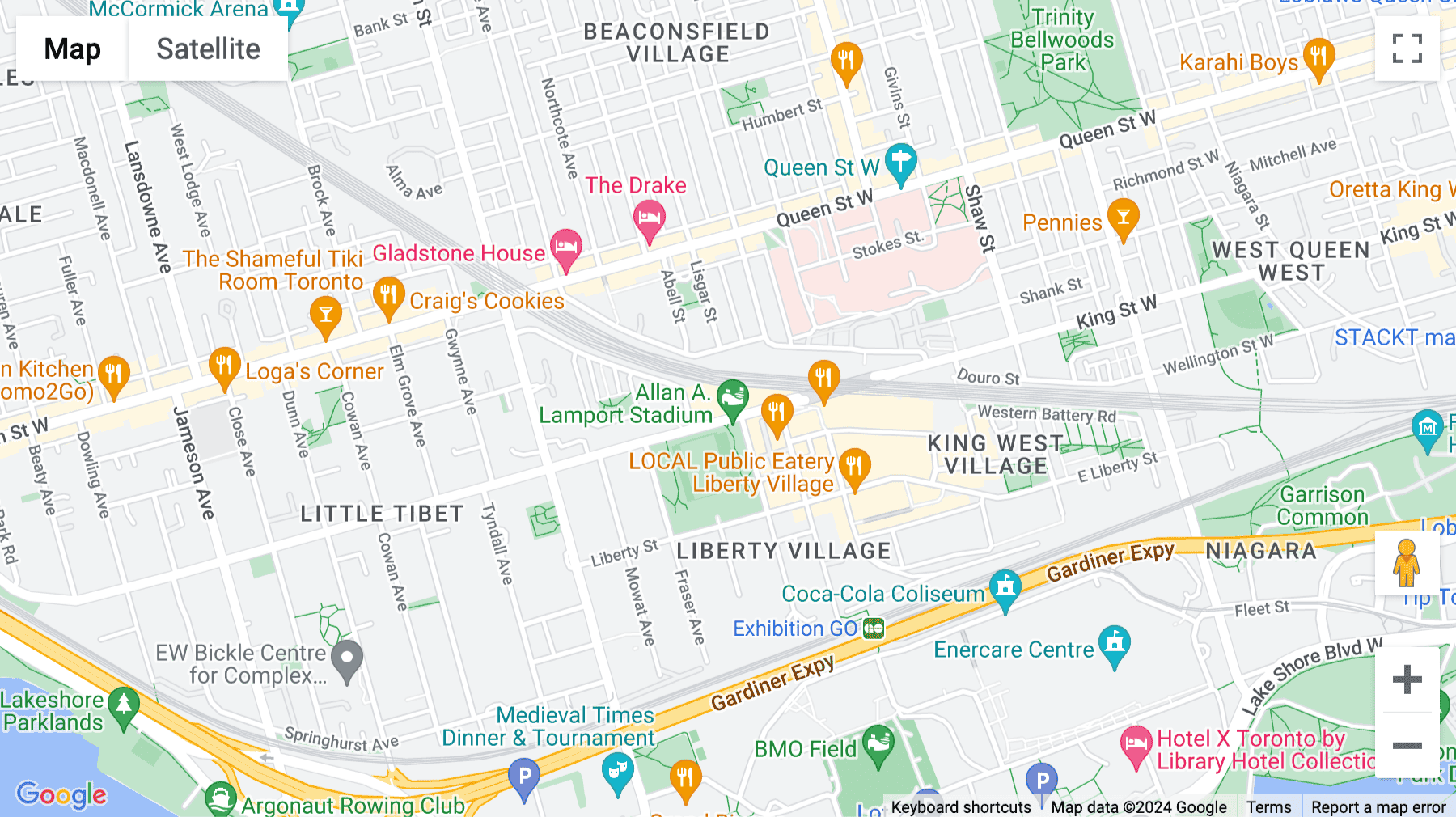 Click for interative map of 1100 King Street West, Toronto