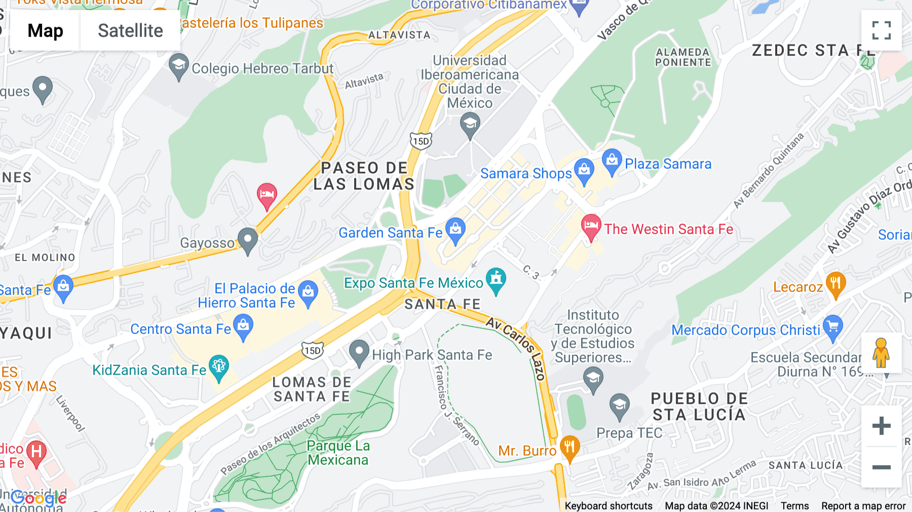 Click for interative map of Avenida Guillermo Gonzalez Camarena No.1200, Colonia Santa Fe Centro Ciudad, Delegación Álvaro Obregón, Mexico City
